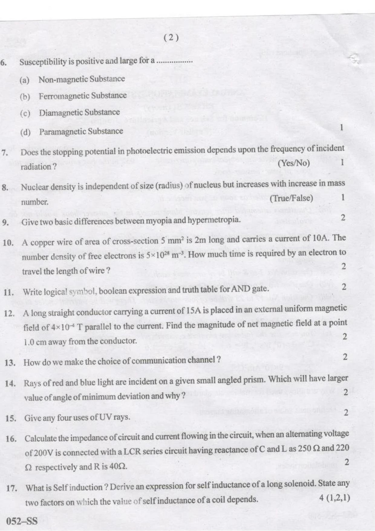 PSEB Class 12 Physics Model Papers - Page 2