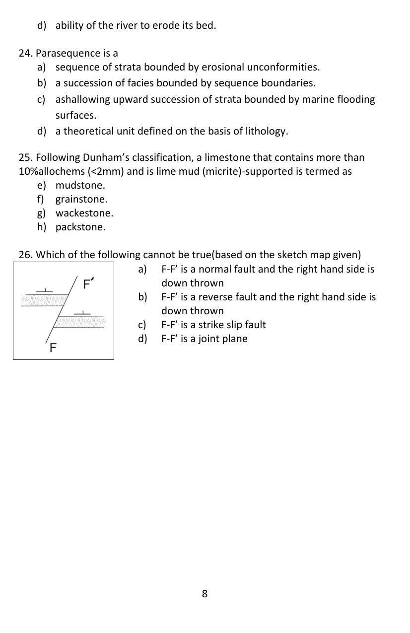 ISI Admission Test JRF in Geology GEB 2016 Sample Paper - Page 7