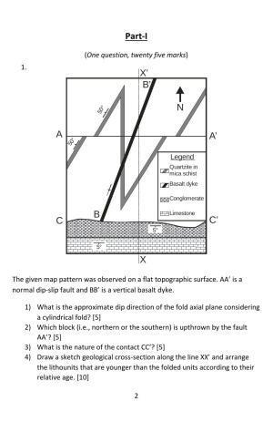 ISI Admission Test JRF in Geology GEB 2016 Sample Paper