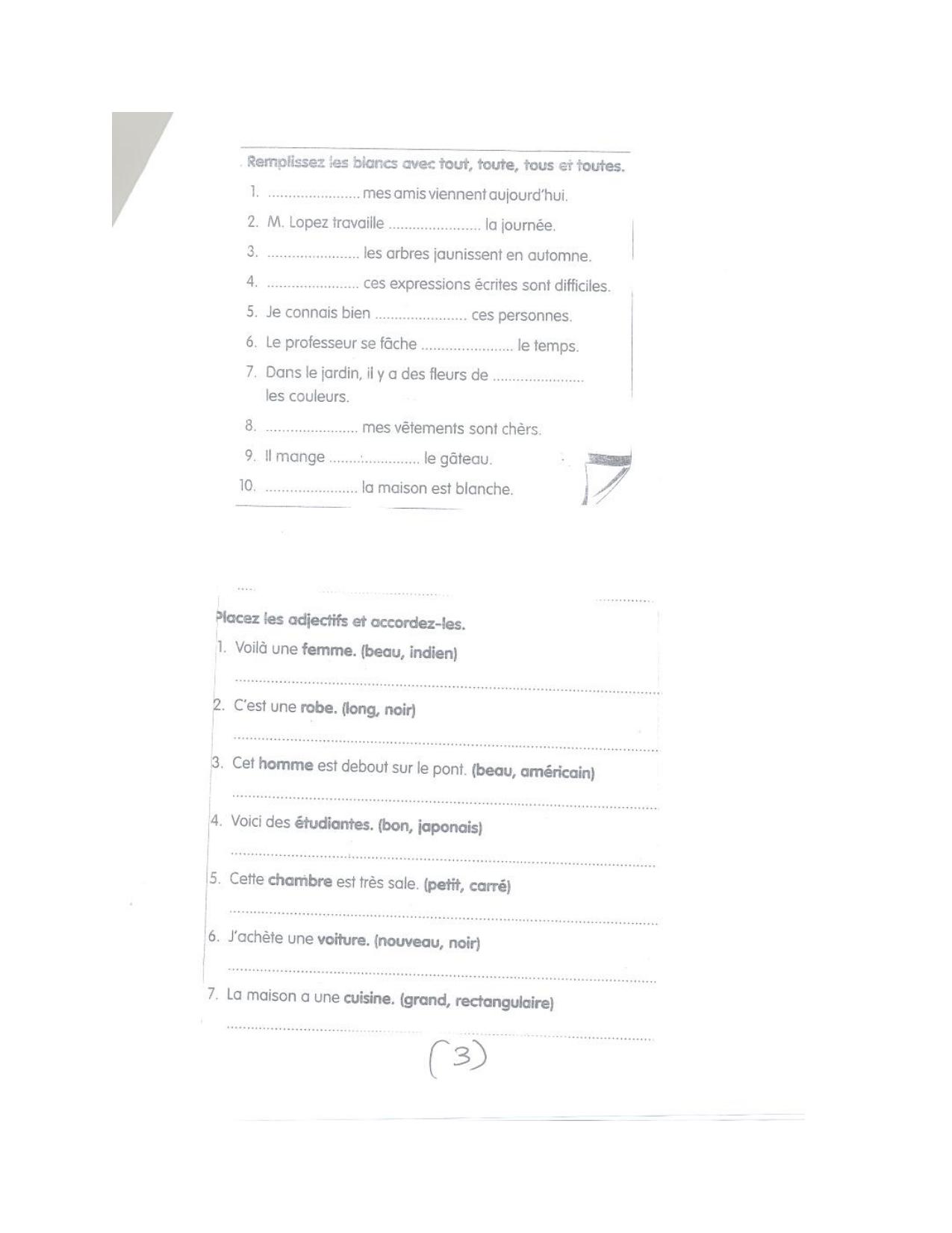 CBSE Worksheets for Class 8 French Assignment 23 - Page 3