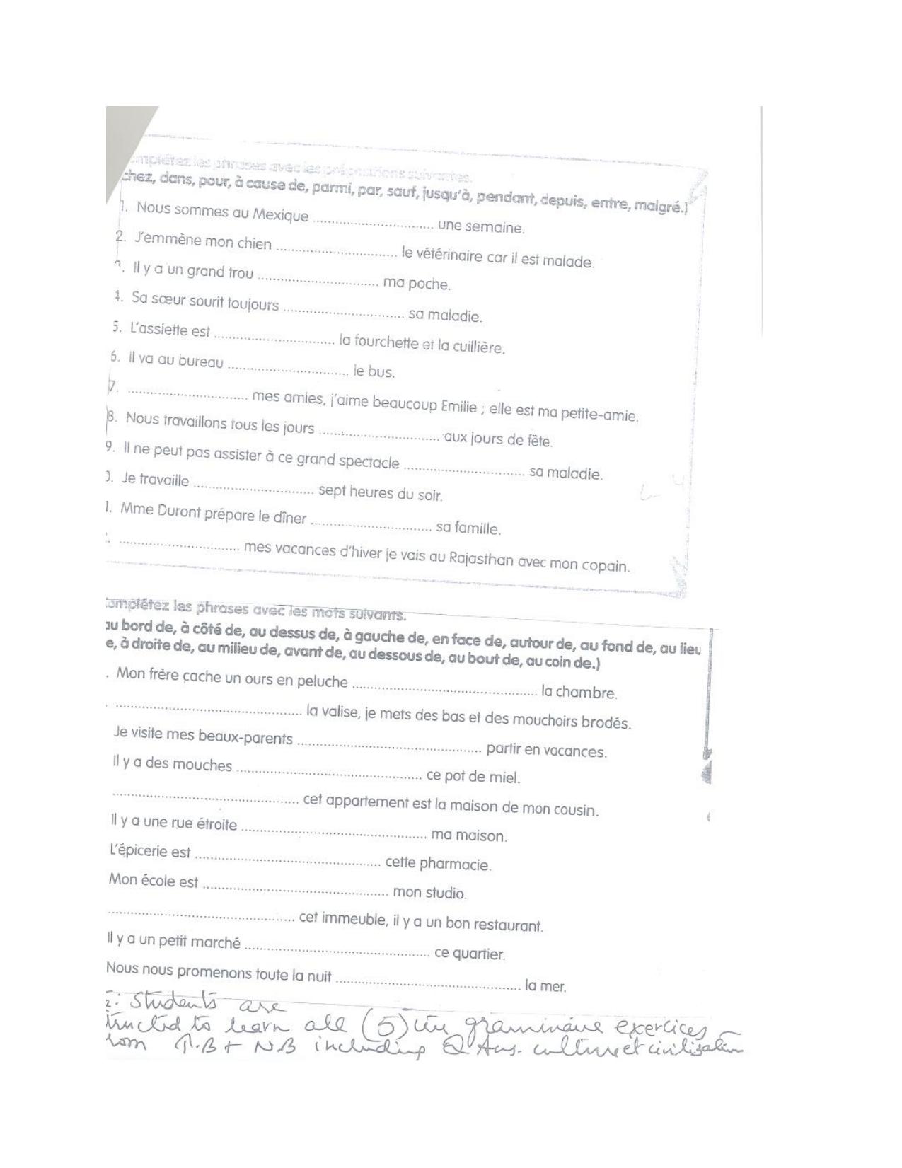 CBSE Worksheets for Class 8 French Assignment 23 - Page 5