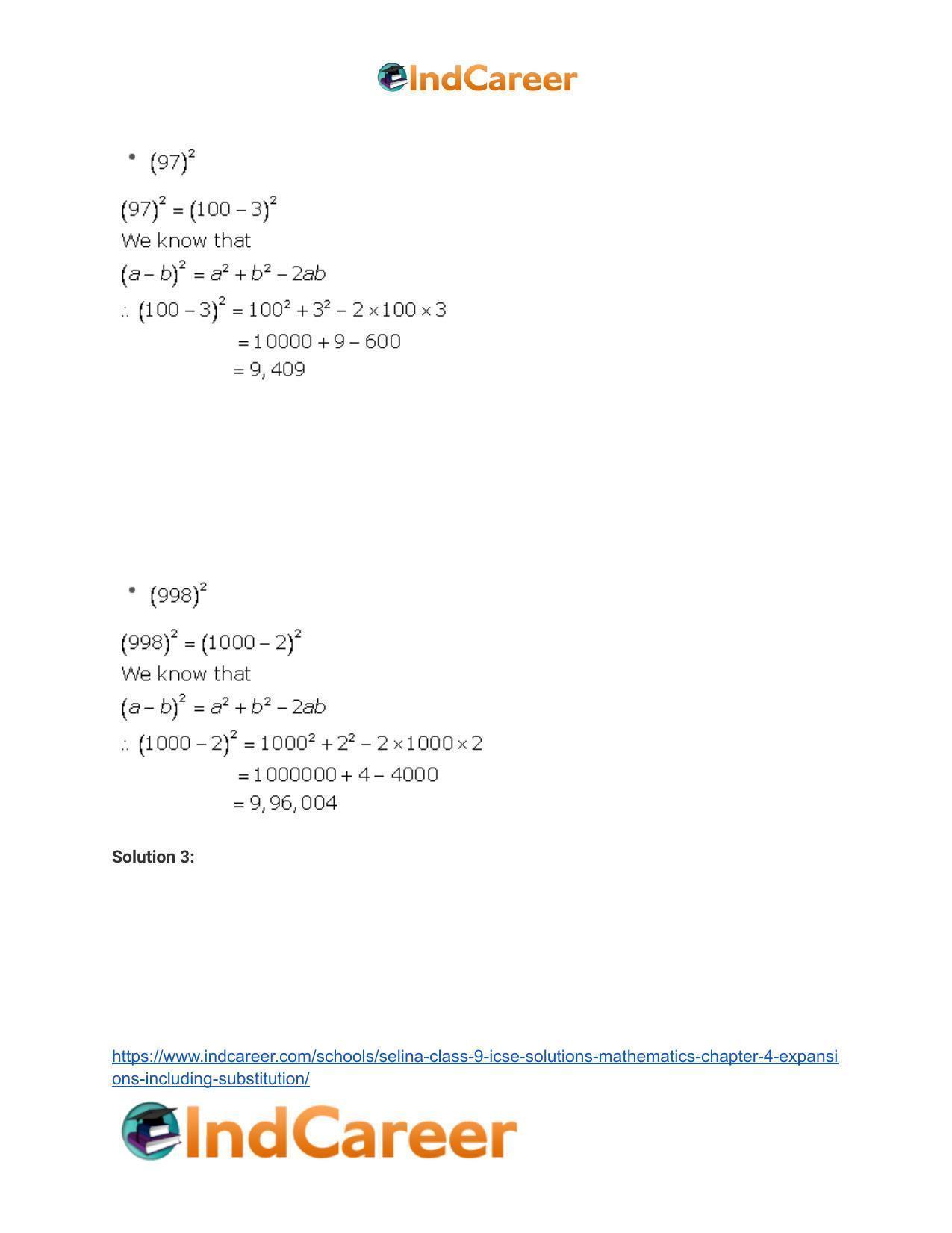 Selina Class 9 ICSE Solutions Mathematics : Chapter 4- Expansions (Including Substitution) - Page 5