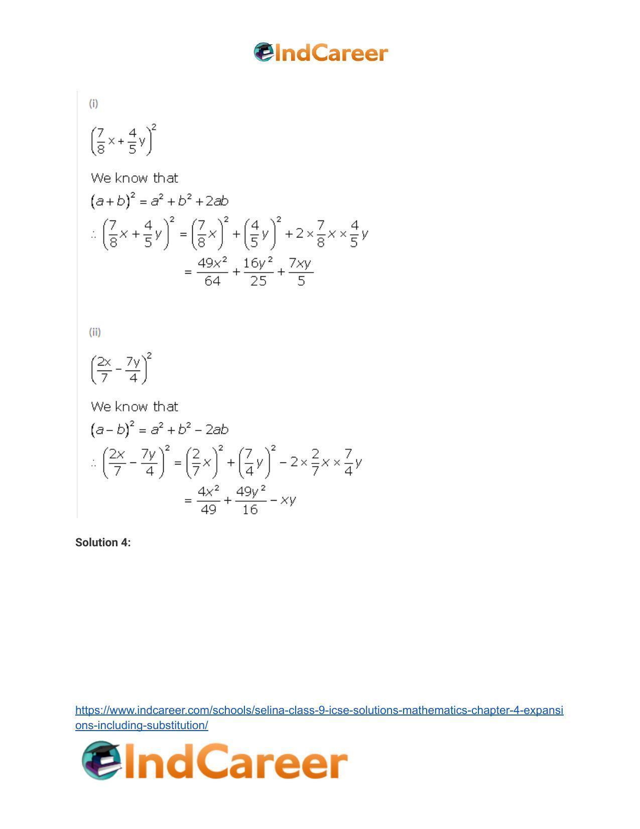 Selina Class 9 ICSE Solutions Mathematics : Chapter 4- Expansions (Including Substitution) - Page 6