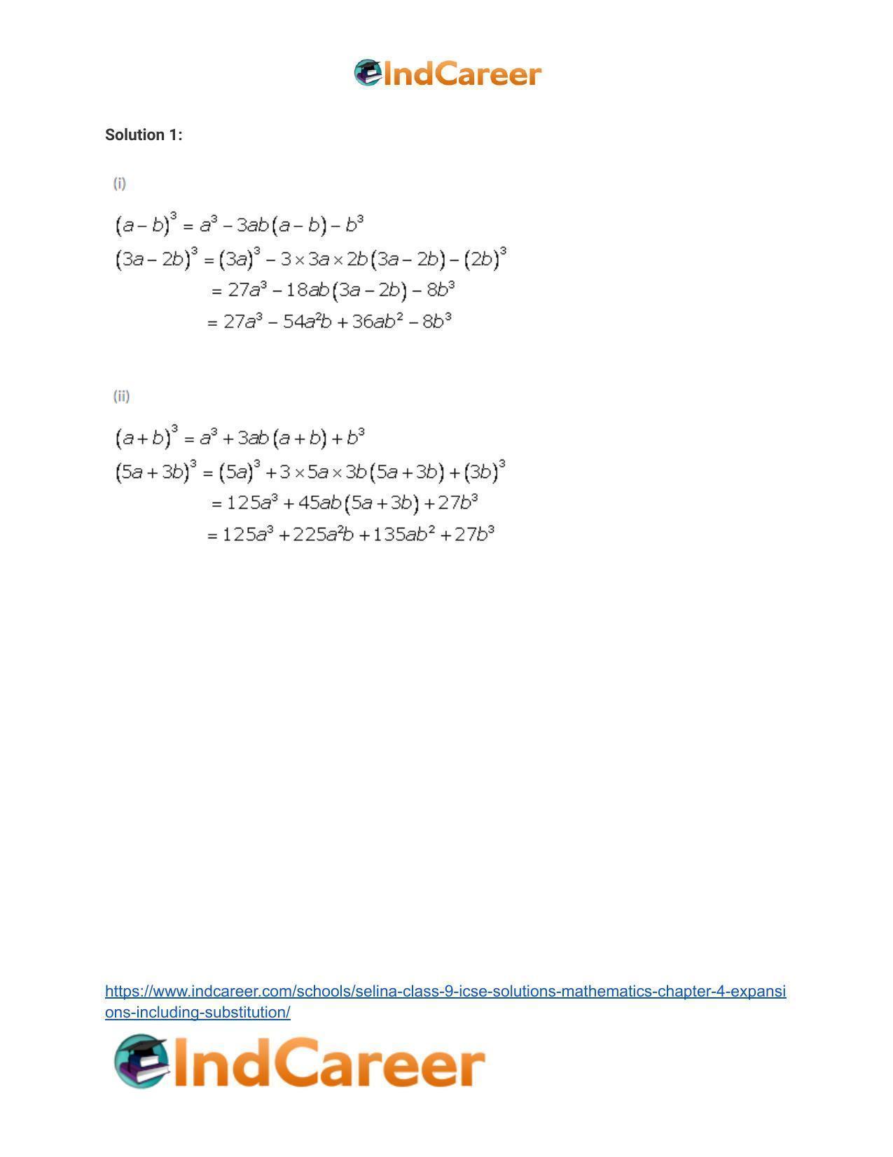 Selina Class 9 ICSE Solutions Mathematics : Chapter 4- Expansions (Including Substitution) - Page 24