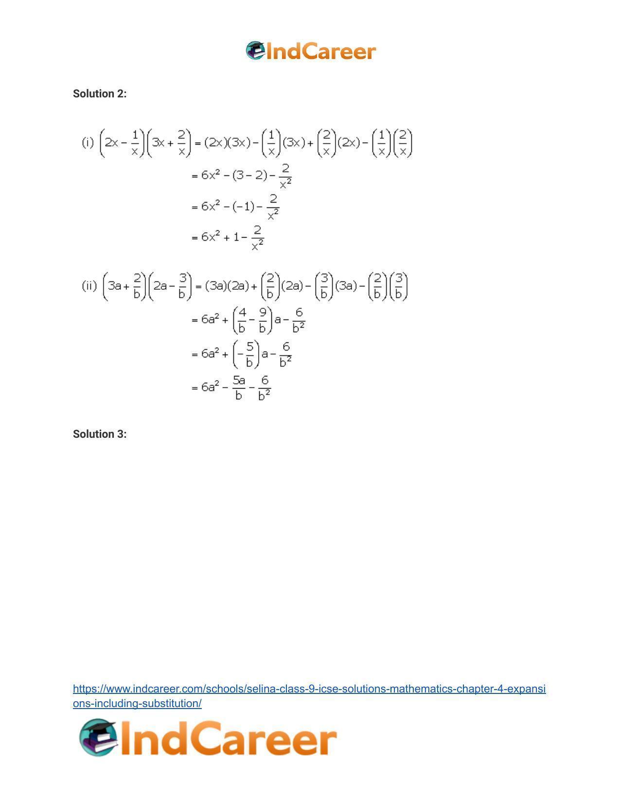Selina Class 9 ICSE Solutions Mathematics : Chapter 4- Expansions (Including Substitution) - Page 39
