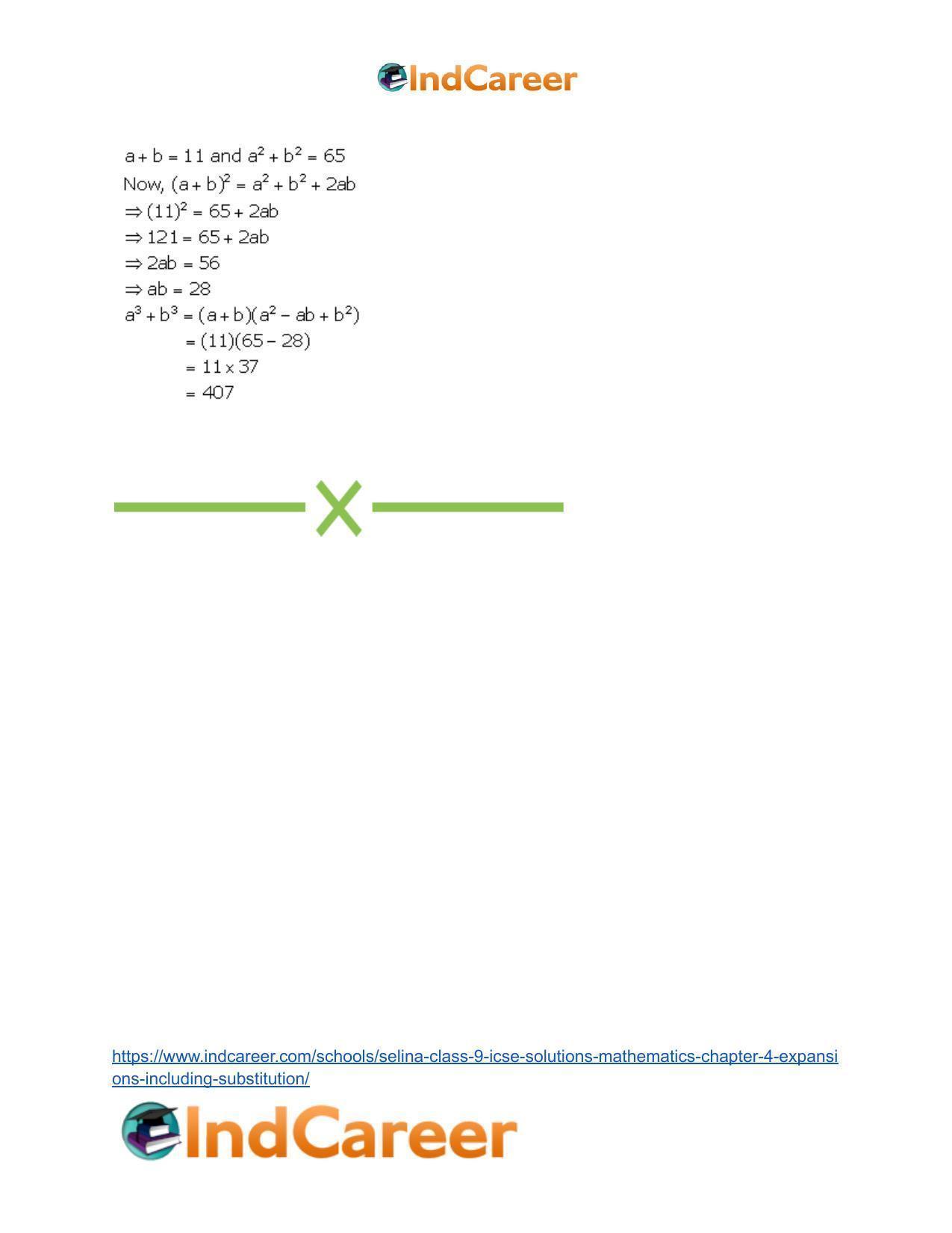 Selina Class 9 ICSE Solutions Mathematics : Chapter 4- Expansions (Including Substitution) - Page 68