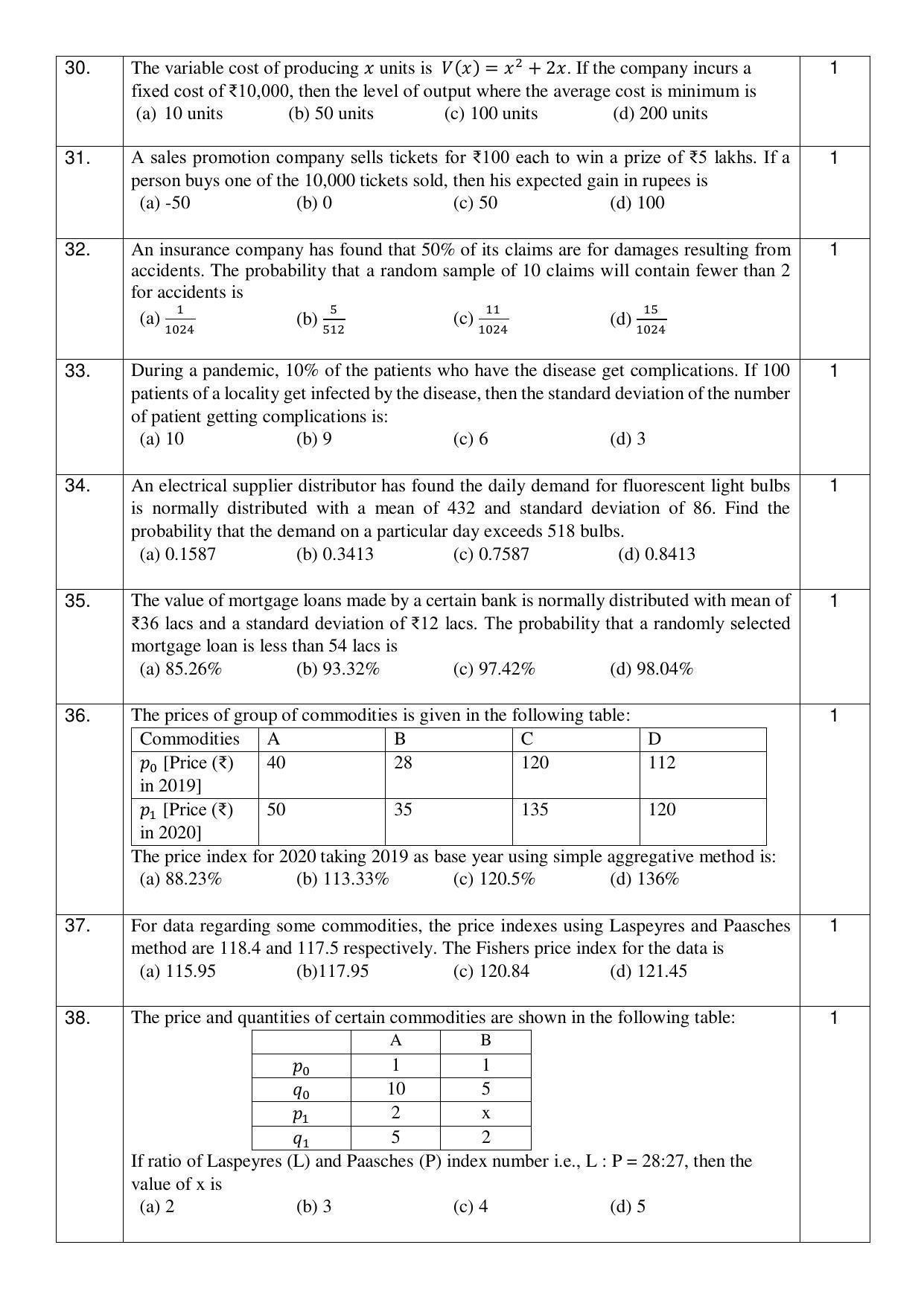 CBSE Class 12th Applied Mathematics Sample Question Paper 2021-22 - Page 4