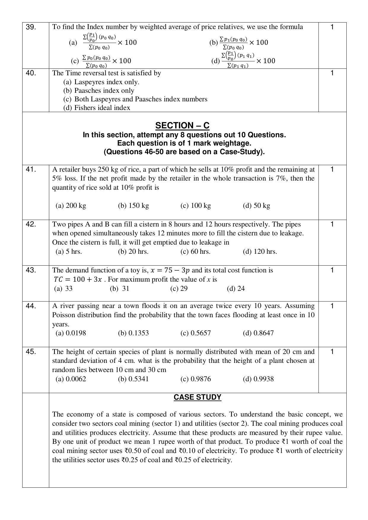 CBSE Class 12th Applied Mathematics Sample Question Paper 2021-22 - Page 5