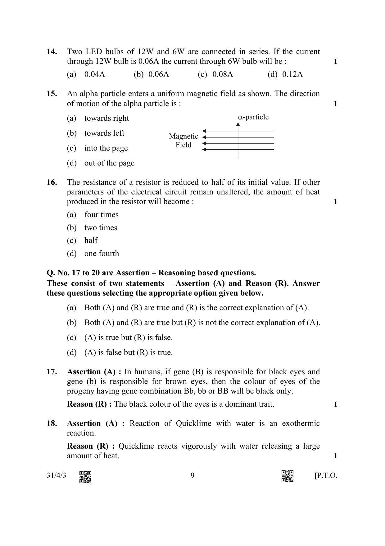 CBSE Class 10 31-4-3 Science 2023 Question Paper - Page 9