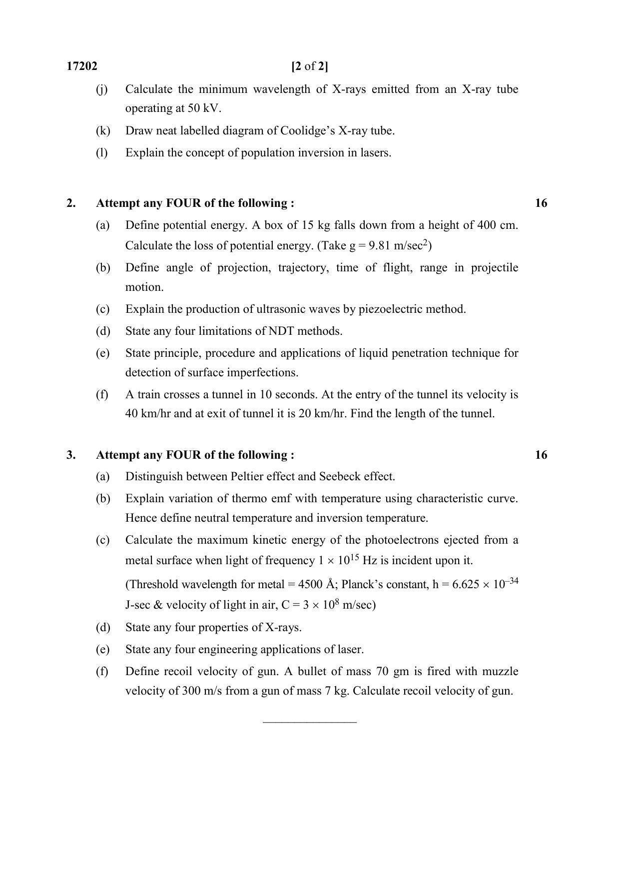 MSBTE Summer Question Paper 2019 - Applied Physics - Page 2