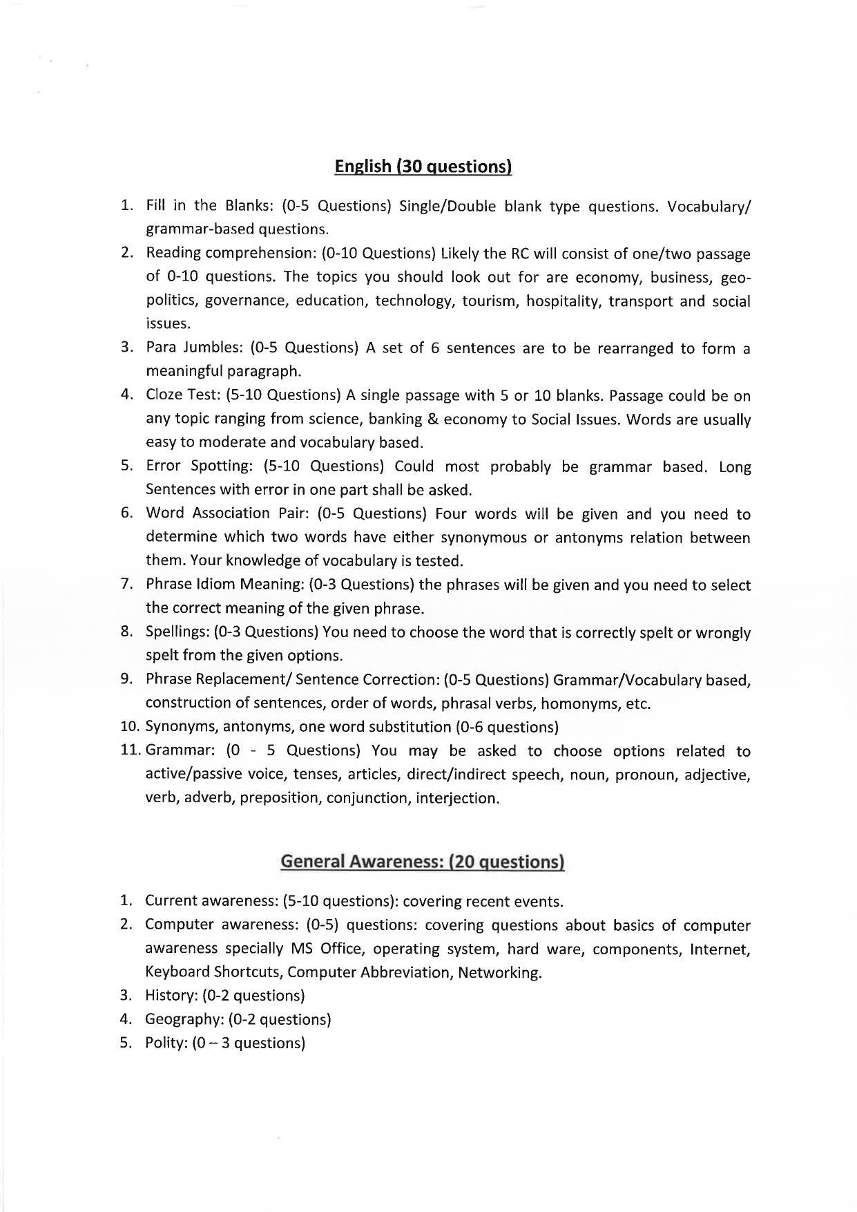 JMI Entrance Exam B36-Bachelor of Hotel Management (Self Financed)/ Tourism &Travel Management (Self Financed) Syllabus - Page 3