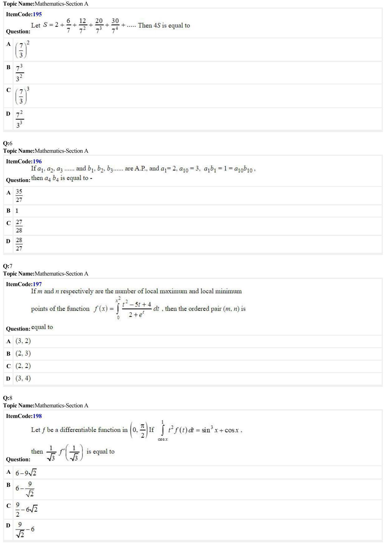 JEE Mains 2022: B.E/B.Tech.(Paper I) English (Shift 2) 27-06-2022 Question Paper - Page 2