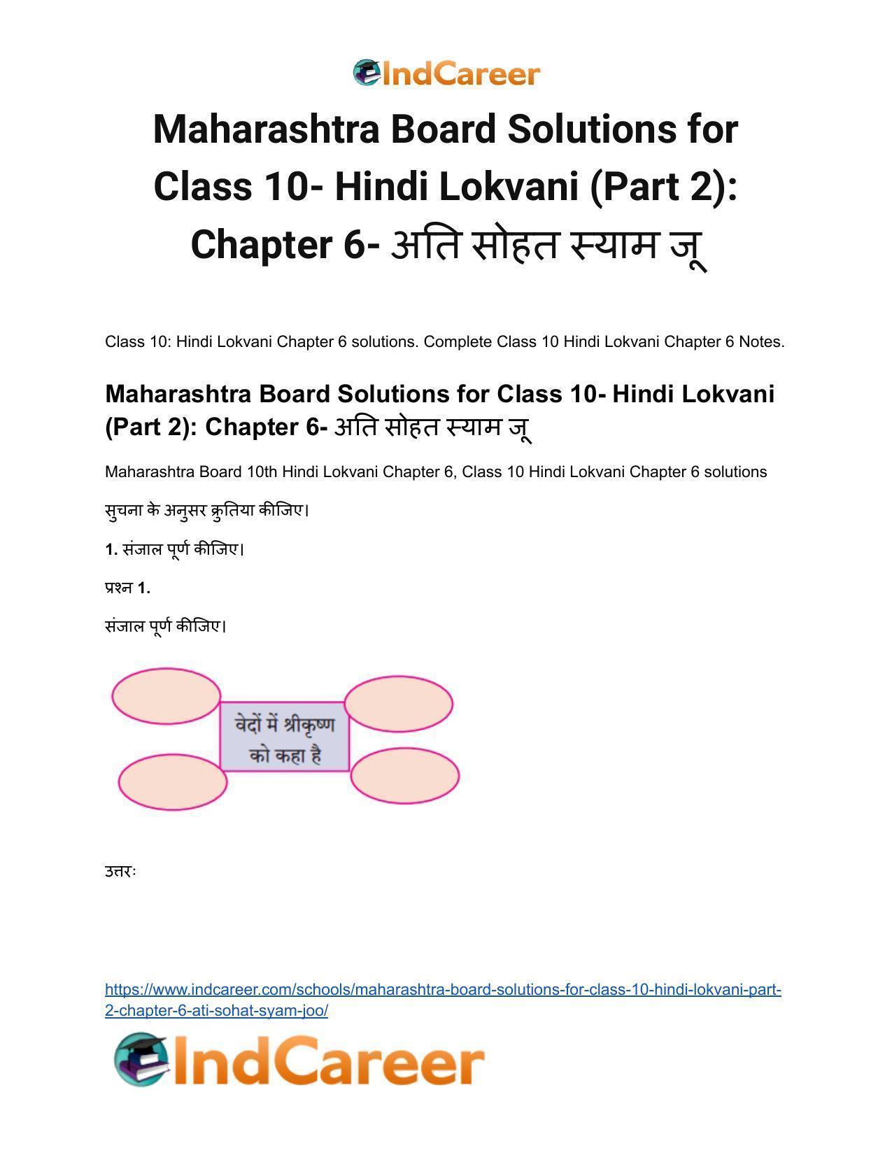 Maharashtra Board Solutions for Class 10- Hindi Lokvani (Part 2): Chapter 6- अति सोहत स्याम जू - Page 2