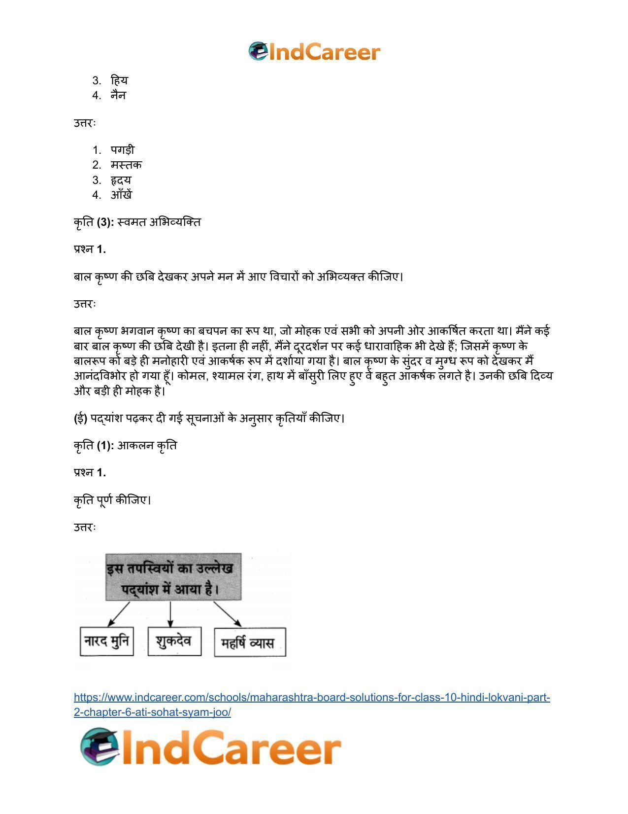 Maharashtra Board Solutions for Class 10- Hindi Lokvani (Part 2): Chapter 6- अति सोहत स्याम जू - Page 15