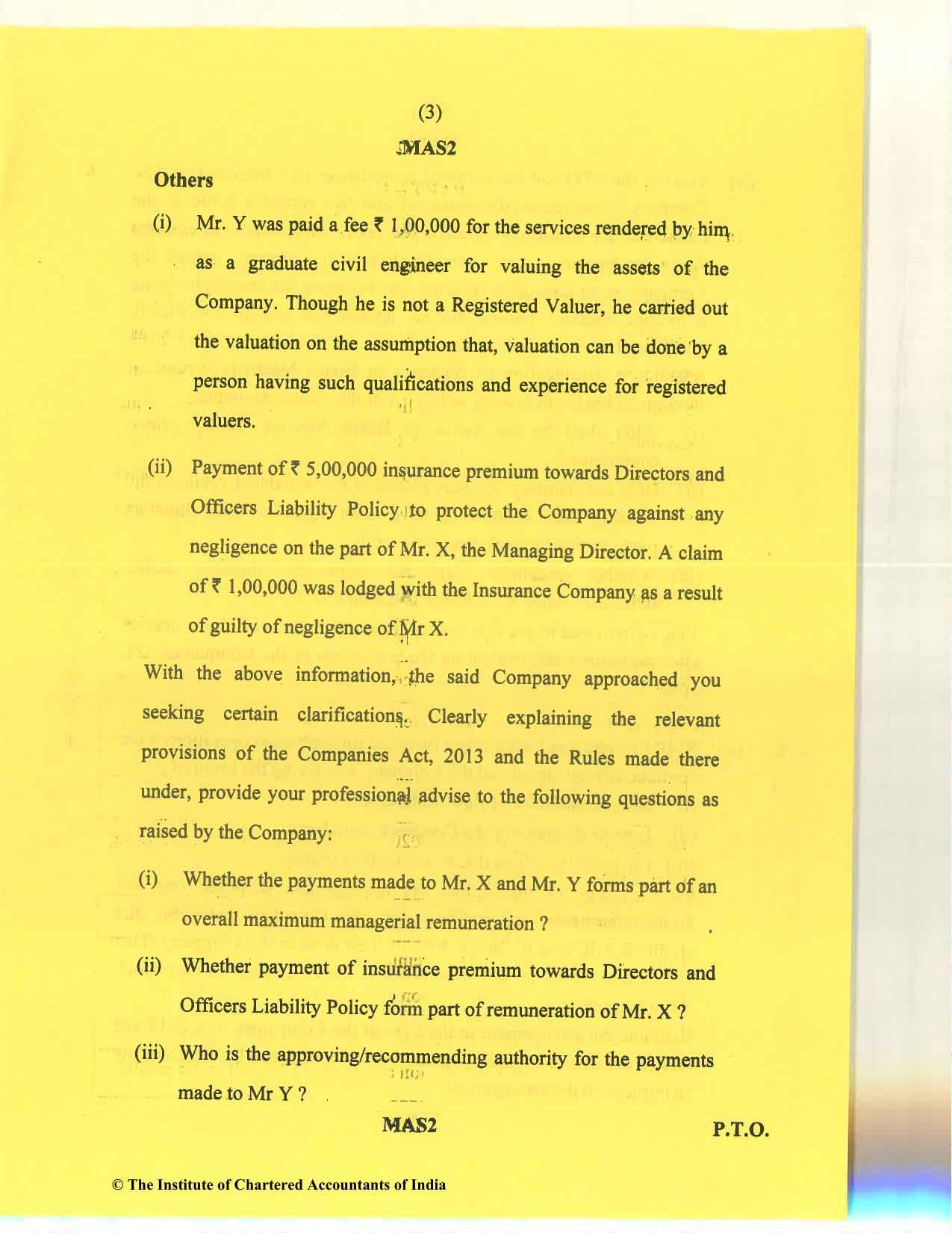 CA Final Nov 2020 Question Paper - Paper 4 – Corporate & Economic Laws - Page 3