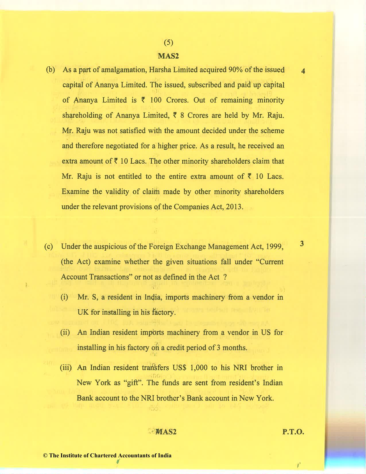 CA Final Nov 2020 Question Paper - Paper 4 – Corporate & Economic Laws - Page 5