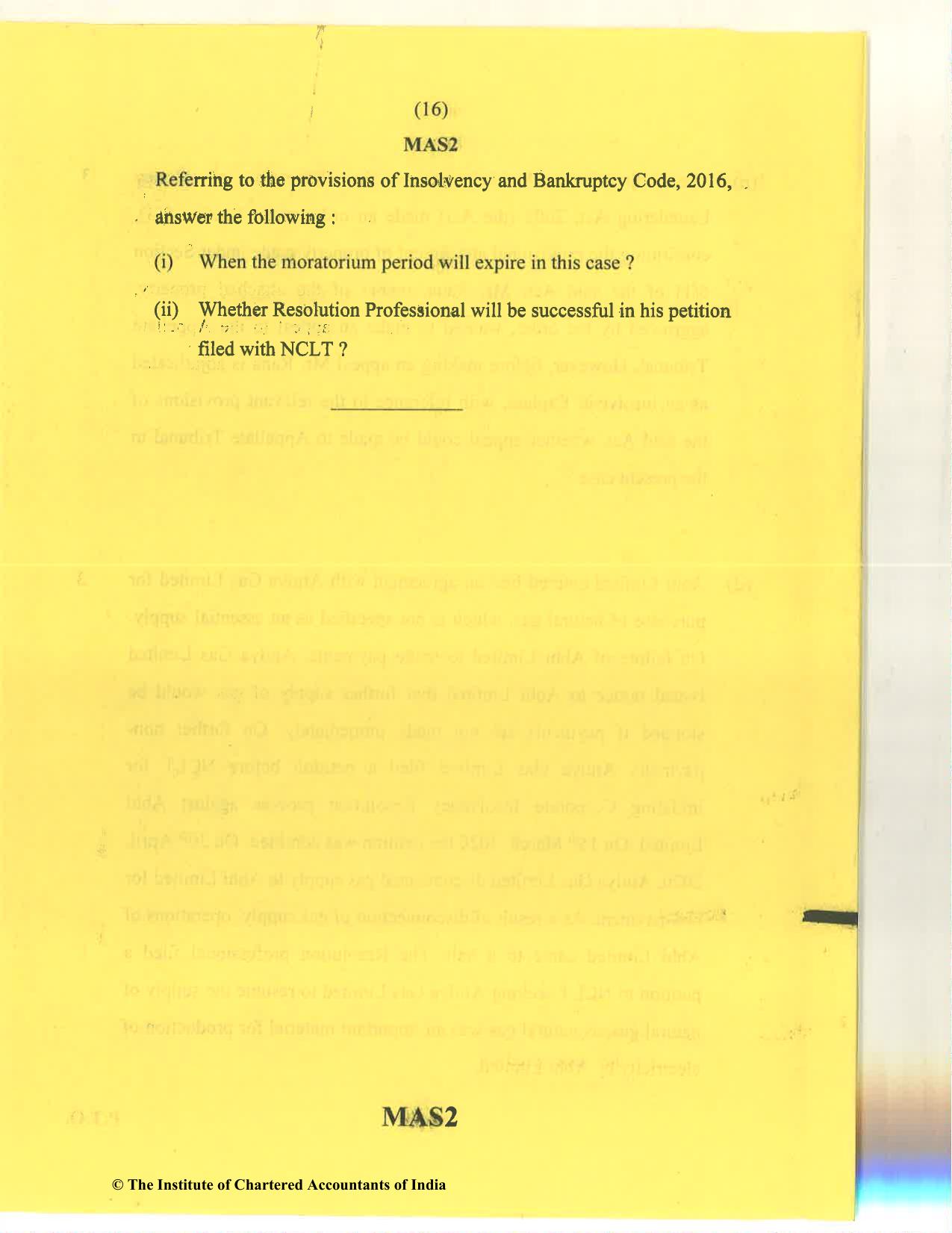 CA Final Nov 2020 Question Paper - Paper 4 – Corporate & Economic Laws - Page 16