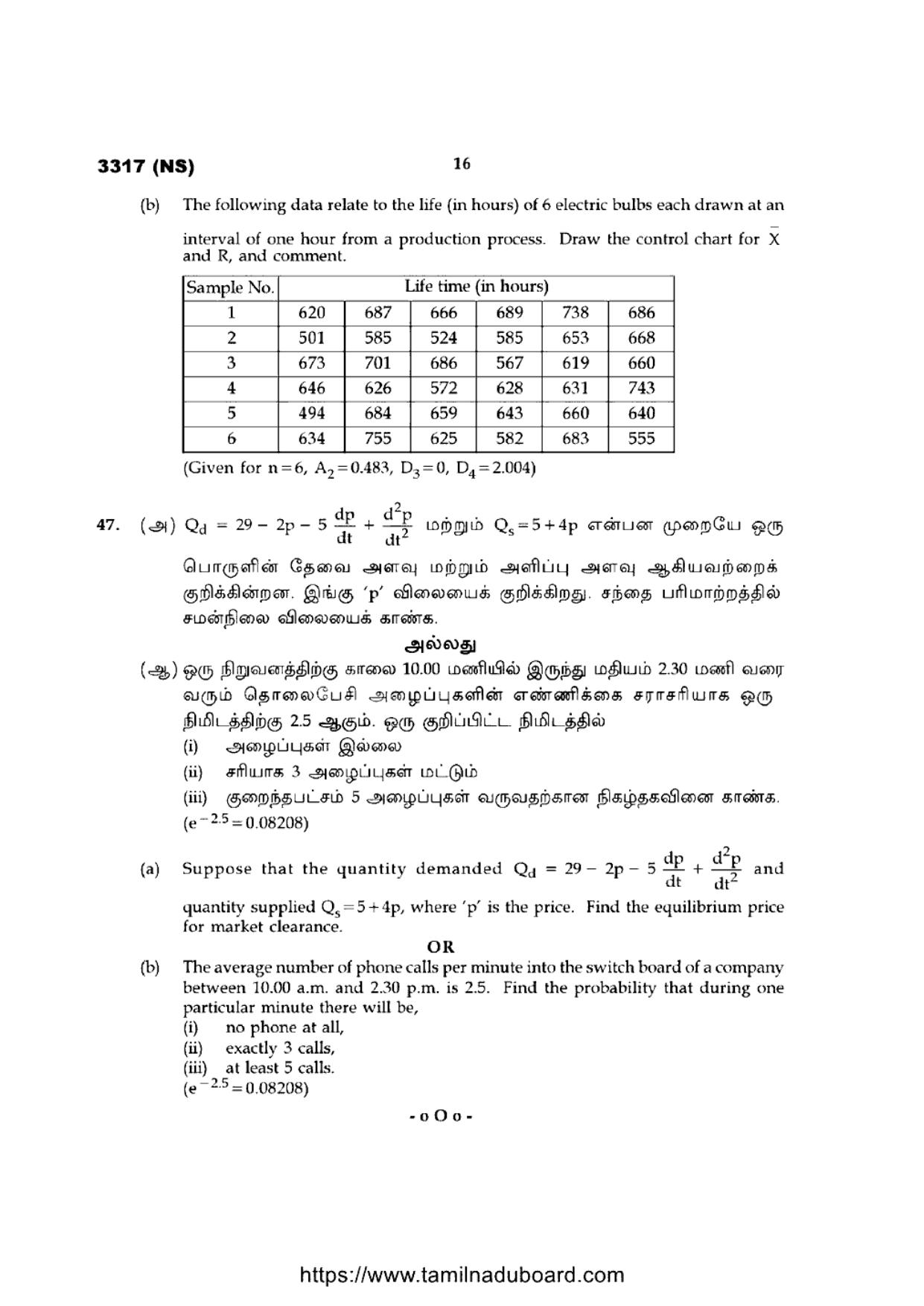 TN Class 12 Business Mathematics And Statistics 3317 Question Papers 2020 - Page 16