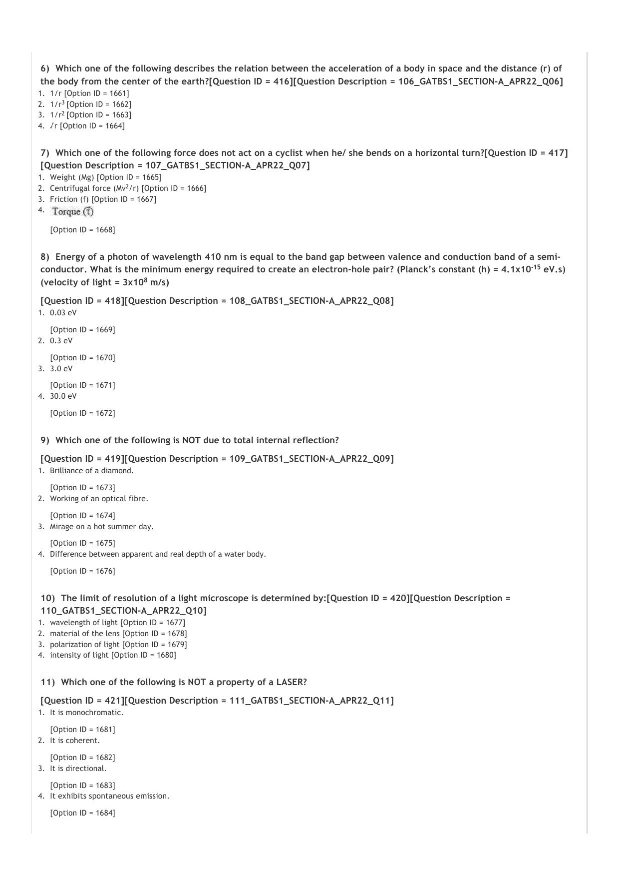 GAT B 2022 Question Paper - Page 2