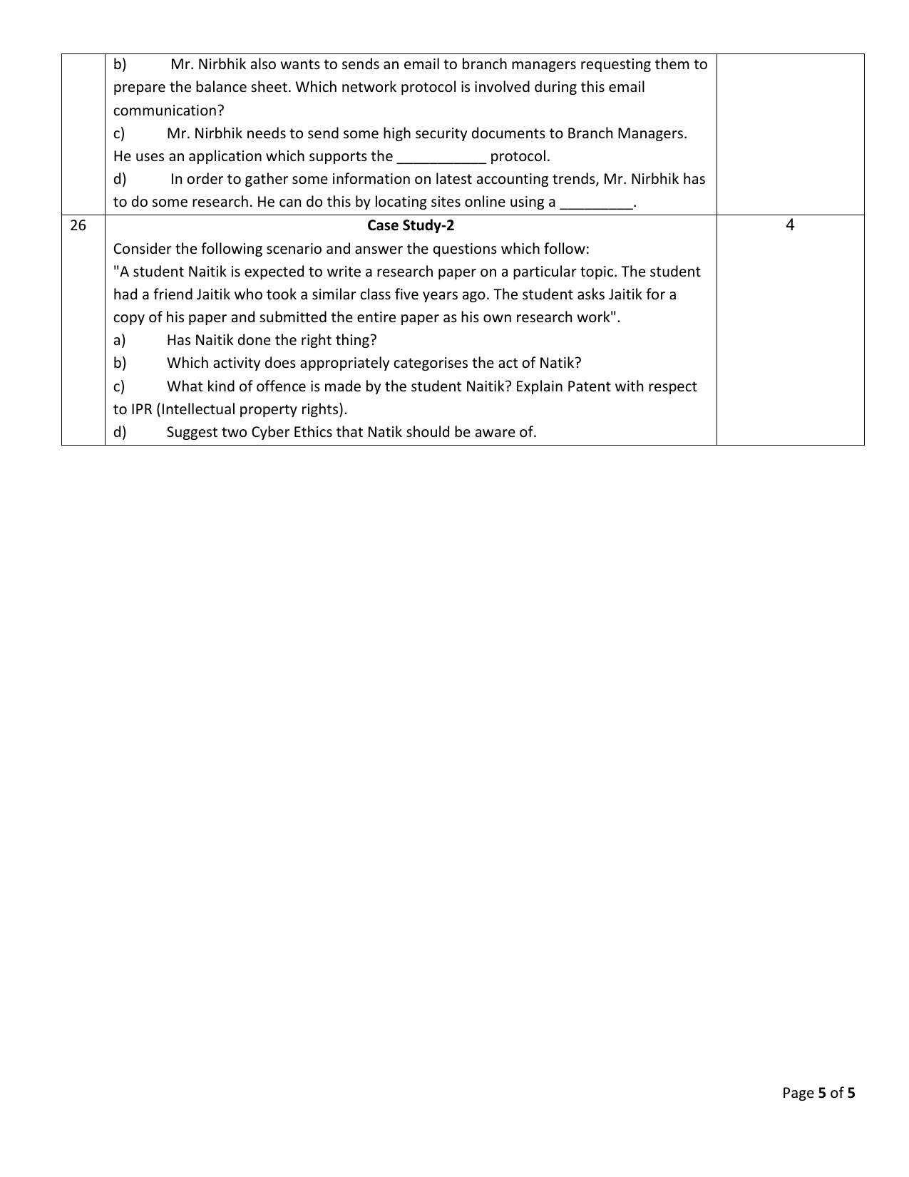 CBSE Class 10 Computer Applications Set 1 Practice Questions 2023-24 - Page 5