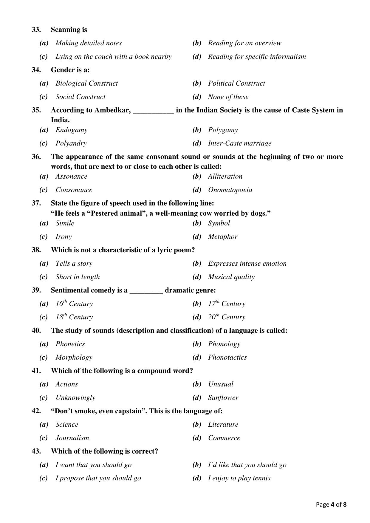 Odisha CPET 2021 ENGLISH Question Paper - Page 4