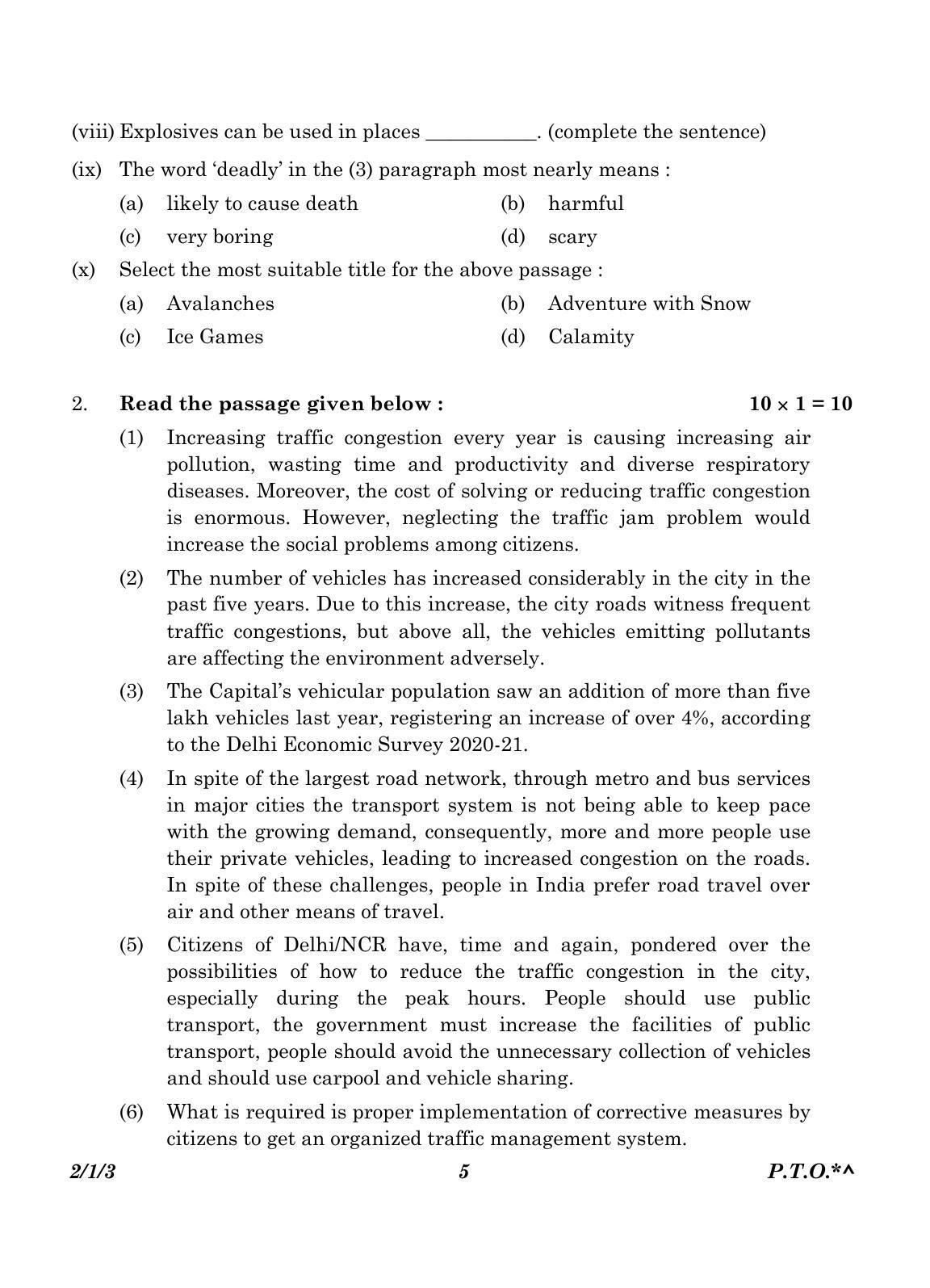 CBSE Class 10 2-1-3_English Language And Literature 2023 Question Paper - Page 5