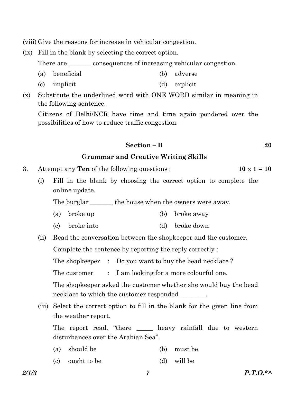 CBSE Class 10 2-1-3_English Language And Literature 2023 Question Paper - Page 7