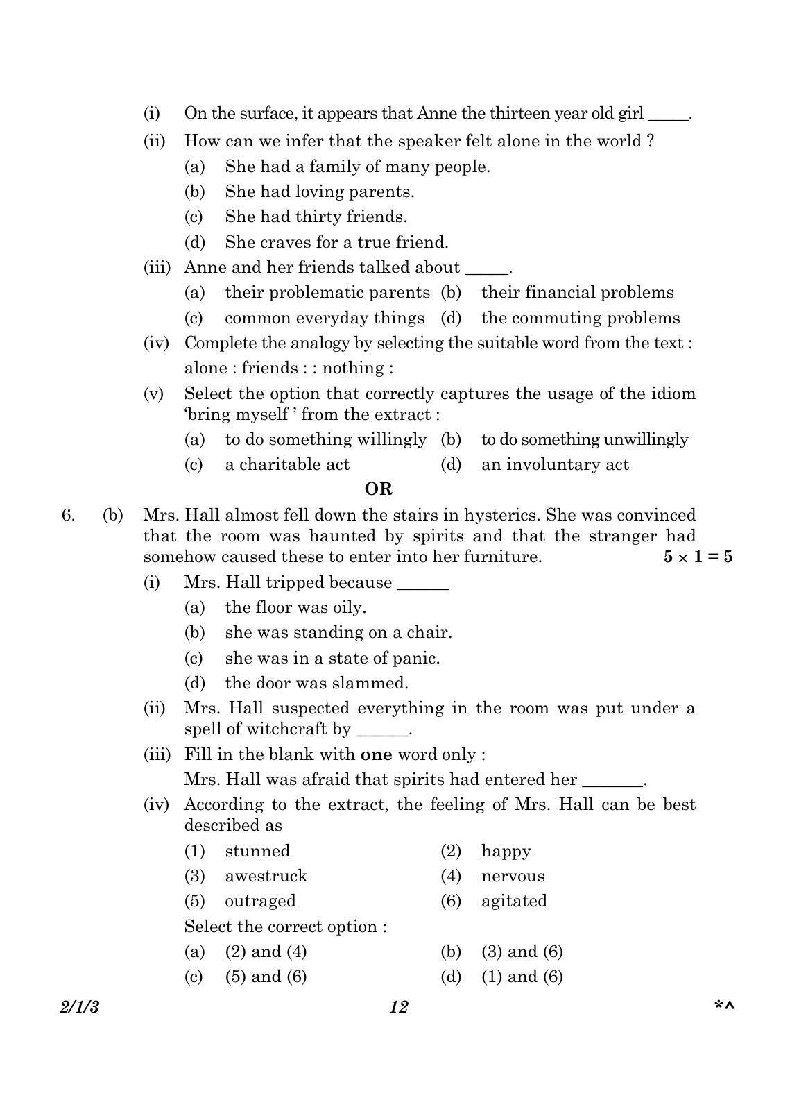 CBSE Class 10 2-1-3_English Language And Literature 2023 Question Paper - Page 12