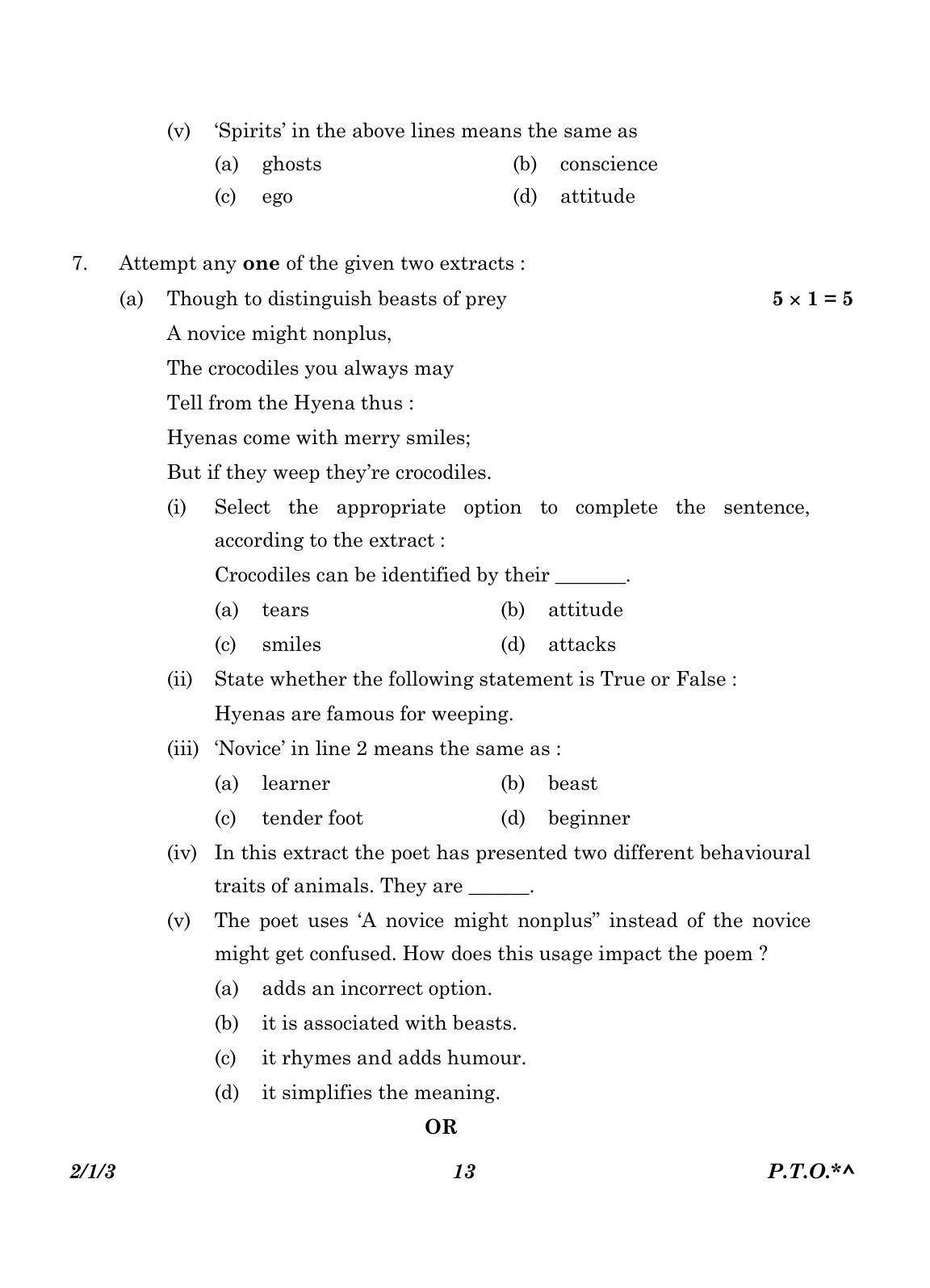 CBSE Class 10 2-1-3_English Language And Literature 2023 Question Paper - Page 13
