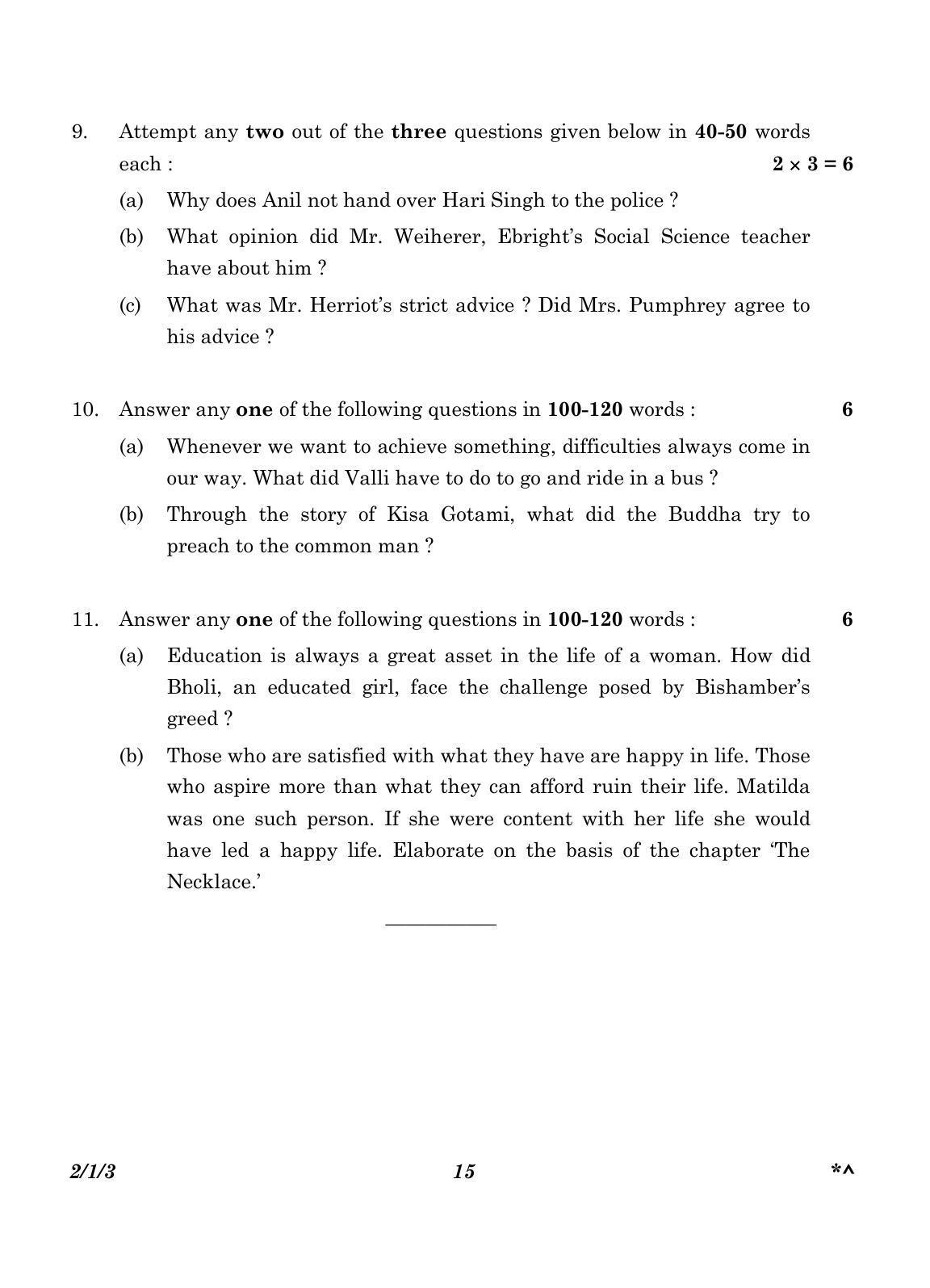 CBSE Class 10 2-1-3_English Language And Literature 2023 Question Paper - Page 15