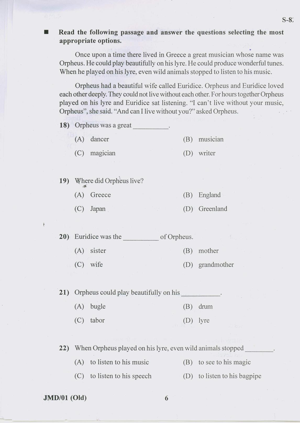 Gujarat Board Class 10th 16 ENGLISH OLD COURSE 2019 Question Paper - Page 6