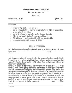 CBSE Class 10 Hindi B Set 2 Practice Questions 2023-24