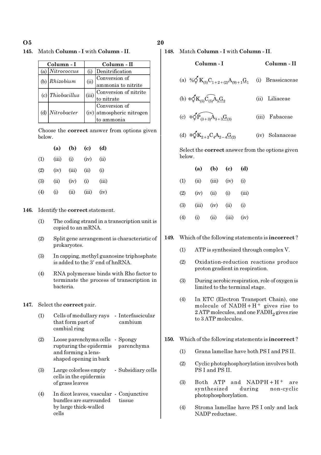 NEET O5 2021 Question Paper - Page 20