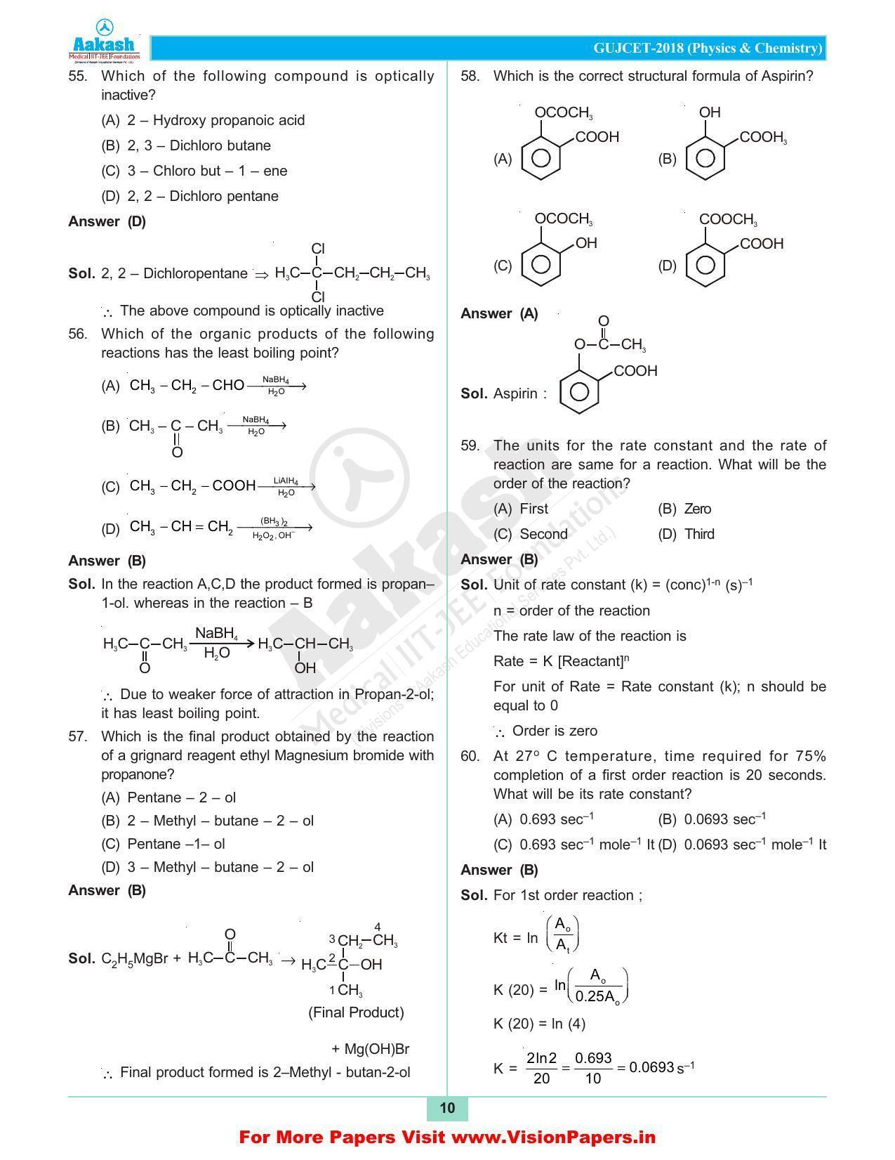 GUJCET Chemistry 2022 Question Paper - Page 3