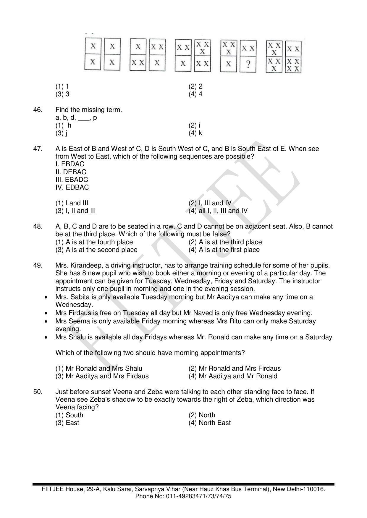 NTSE 2017 (Stage II) MAT Question Paper (May 14, 2017) - Page 9
