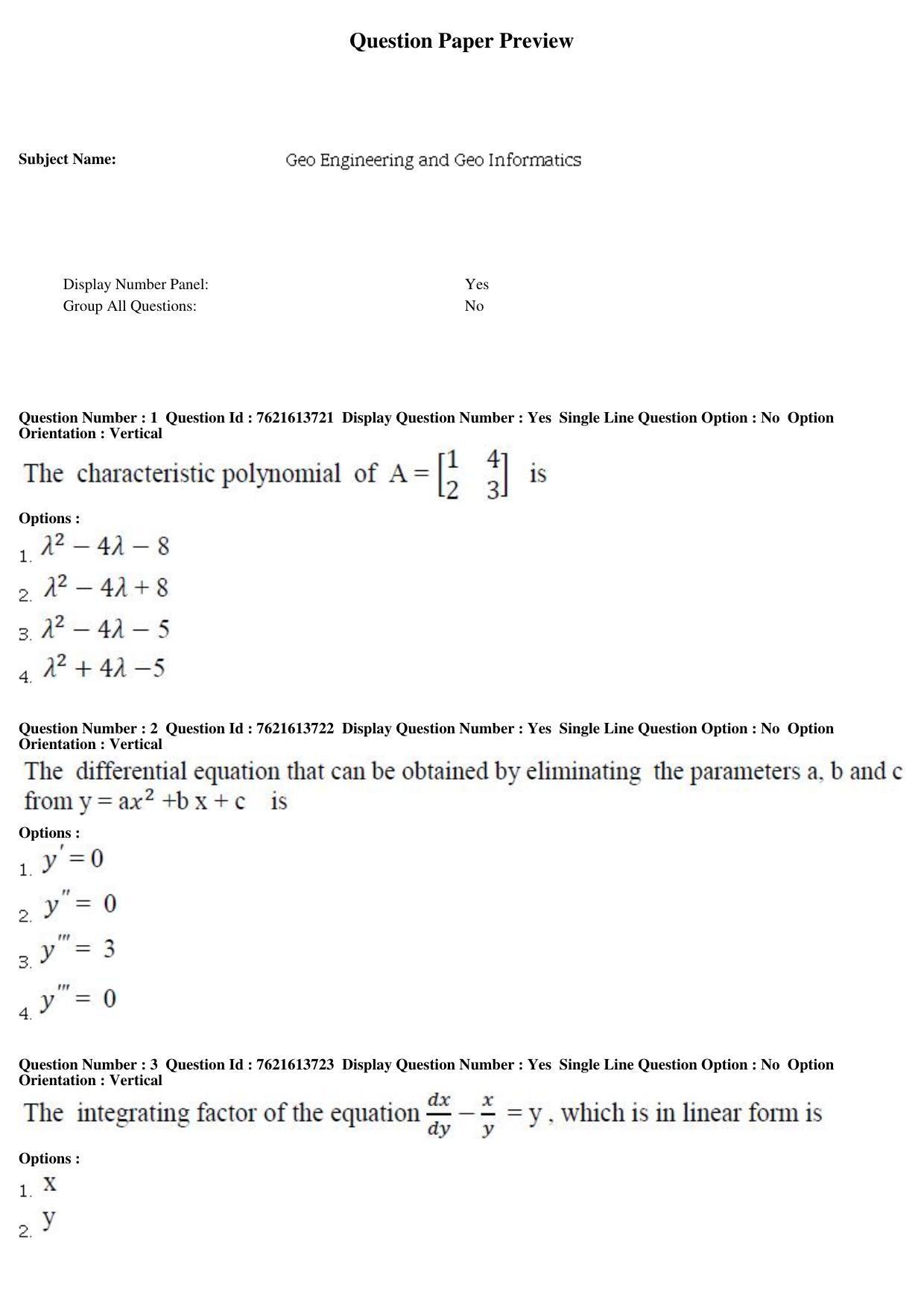 TS PGECET 2017: Geo Engineering & Geo Informatics Question Papers - Page 1