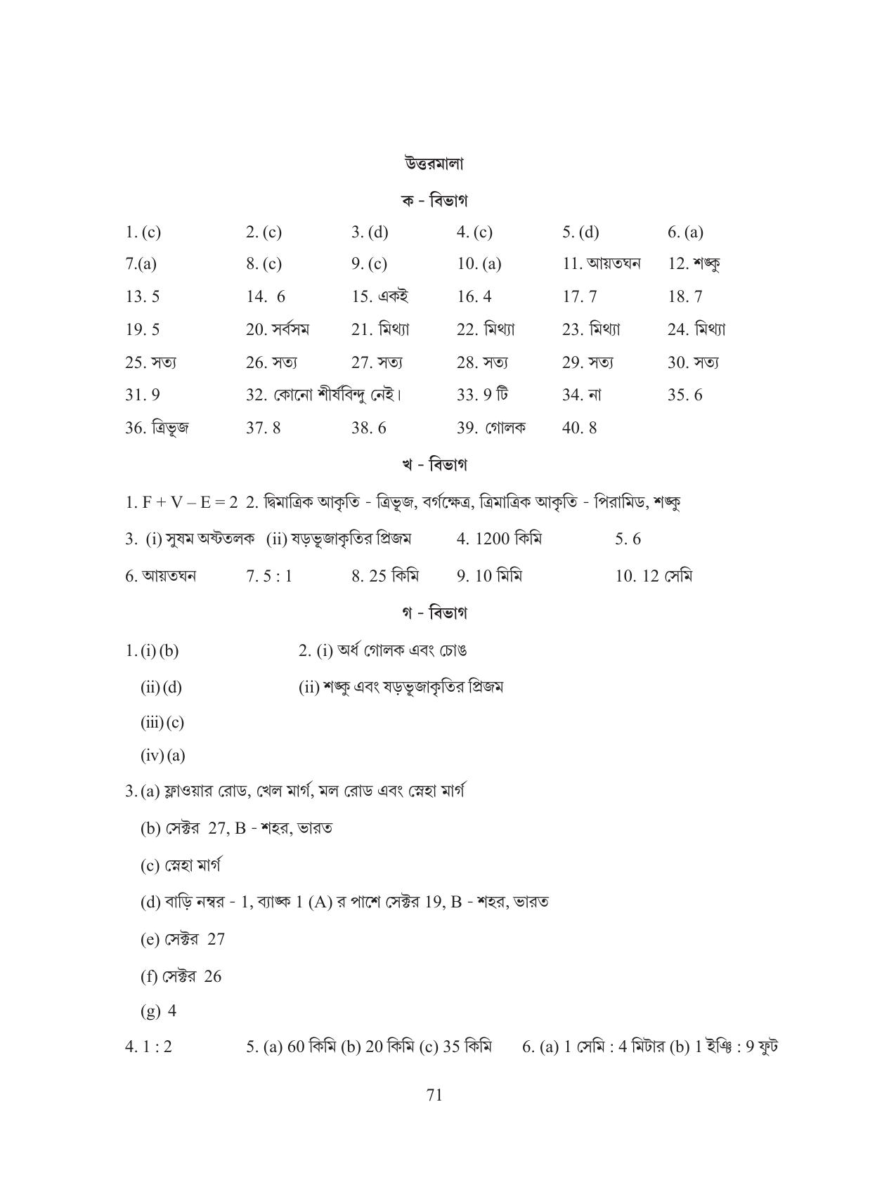 Tripura Board Class 8 Math Bengali Version Workbooks - Page 71