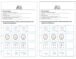 Worksheet for Class 4 General Knowledge Brain Teasers Assignment 3