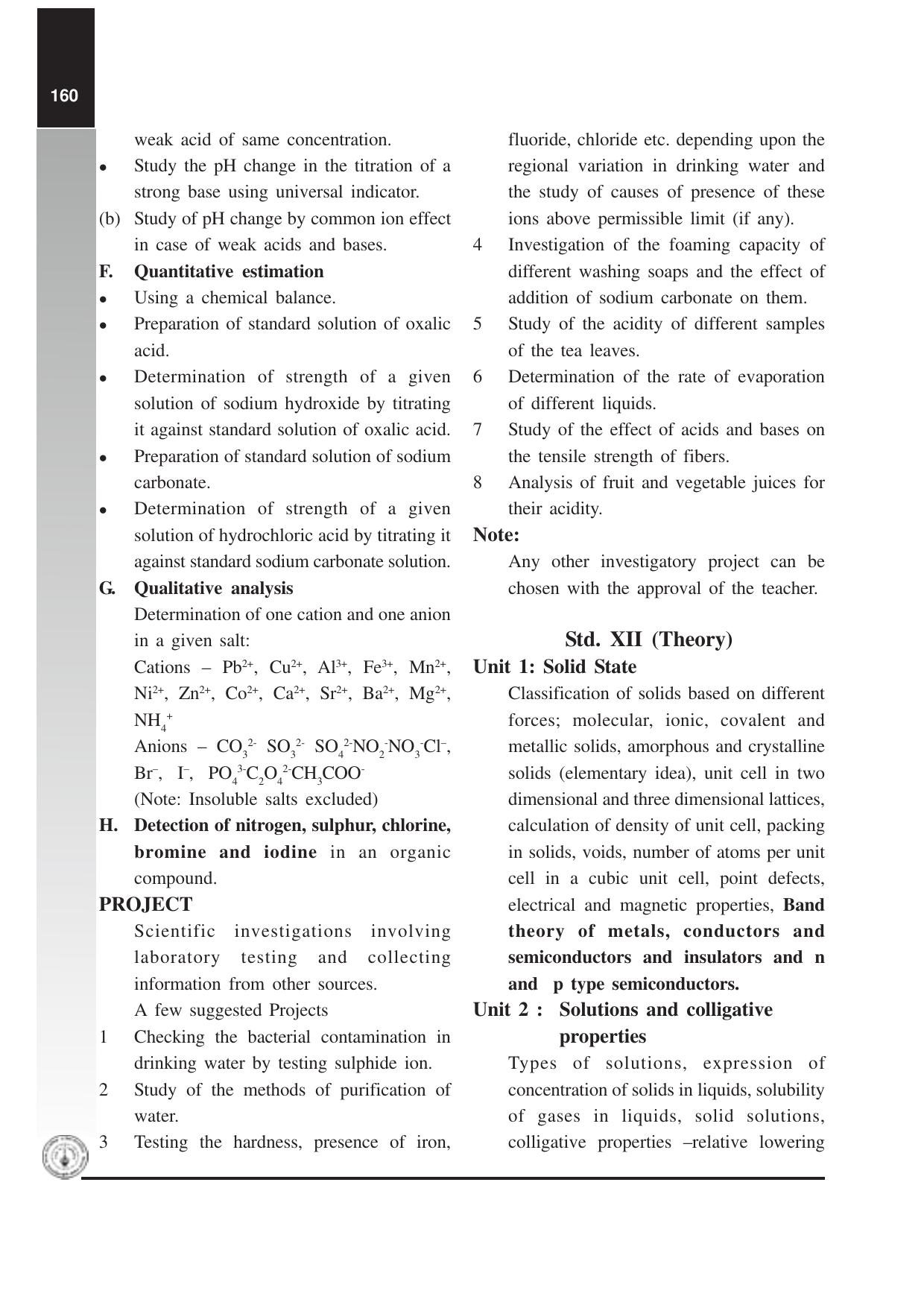 Maharashtra HSC Chemistry Syllabus - Page 5