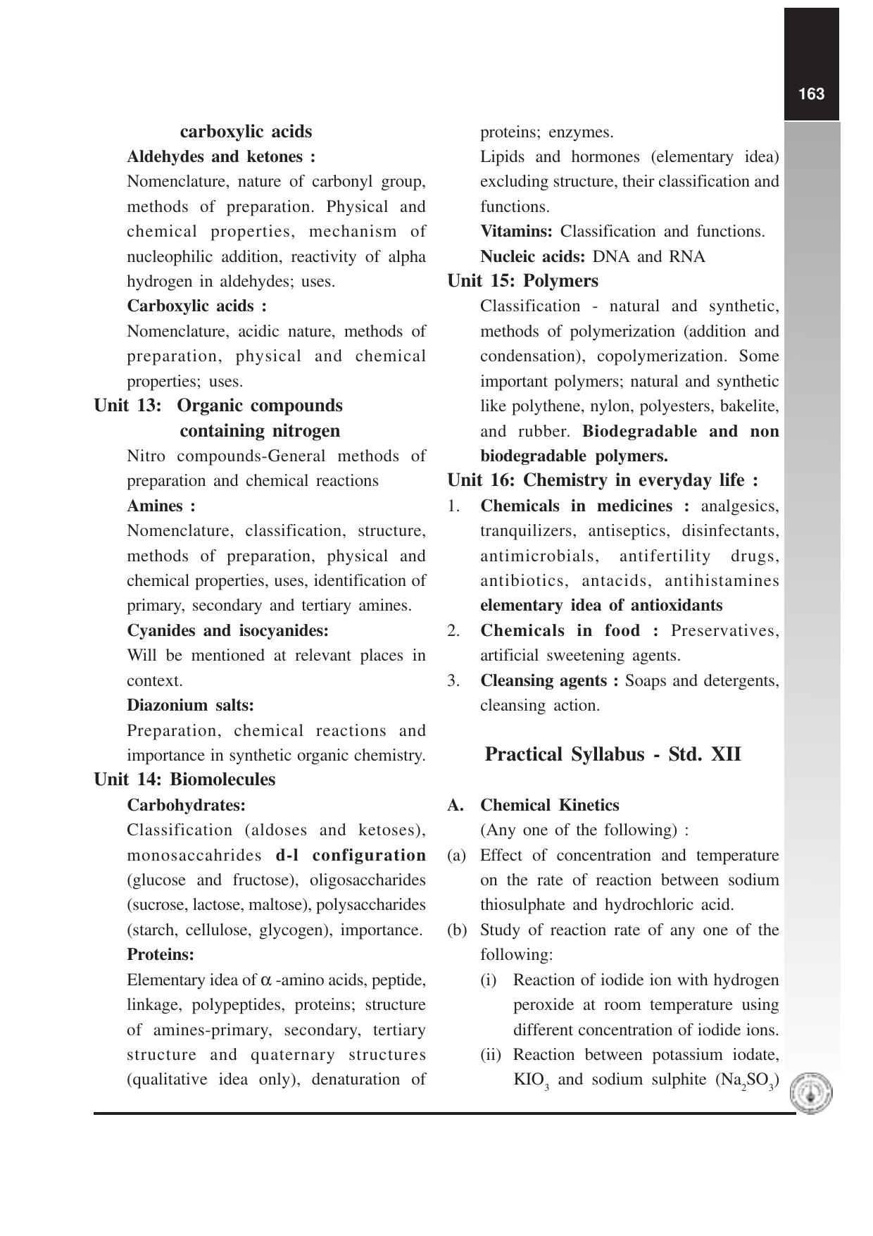 Maharashtra HSC Chemistry Syllabus - Page 8