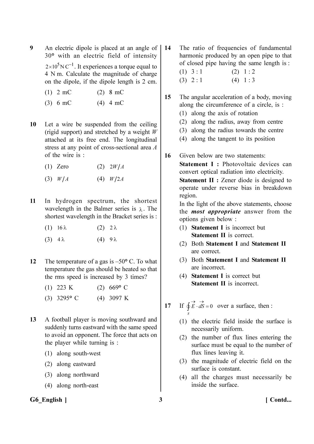NEET 2023 G6 Question Paper - Page 3