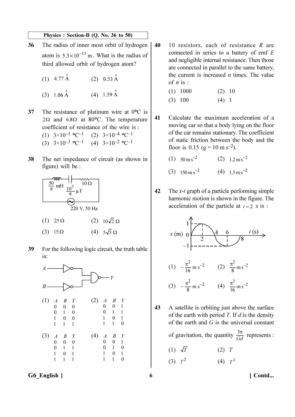 NEET 2023 G6 Question Paper - Page 6