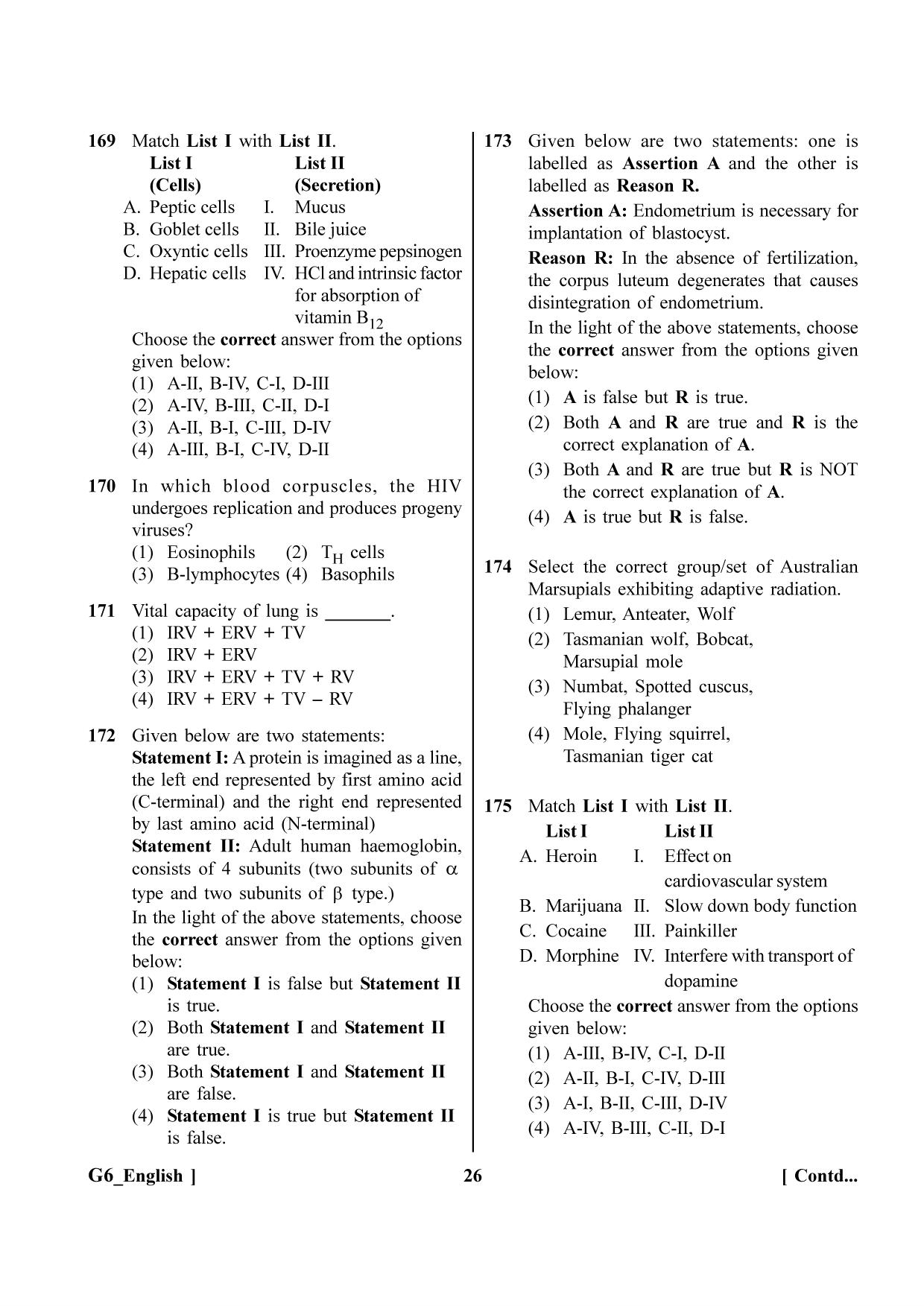 NEET 2023 G6 Question Paper - Page 26