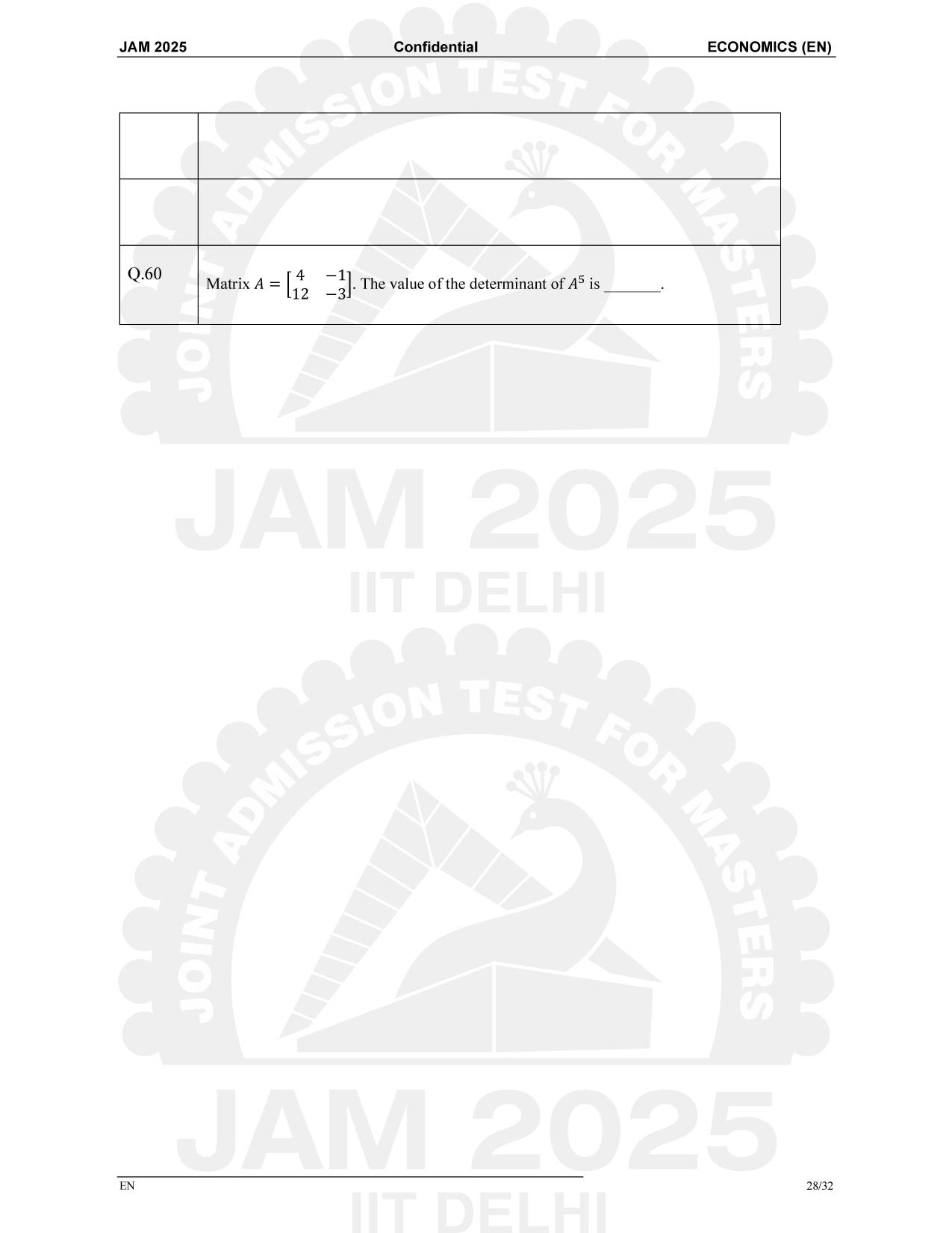 IIT JAM 2025 Economics (EN) Question Paper - Page 28