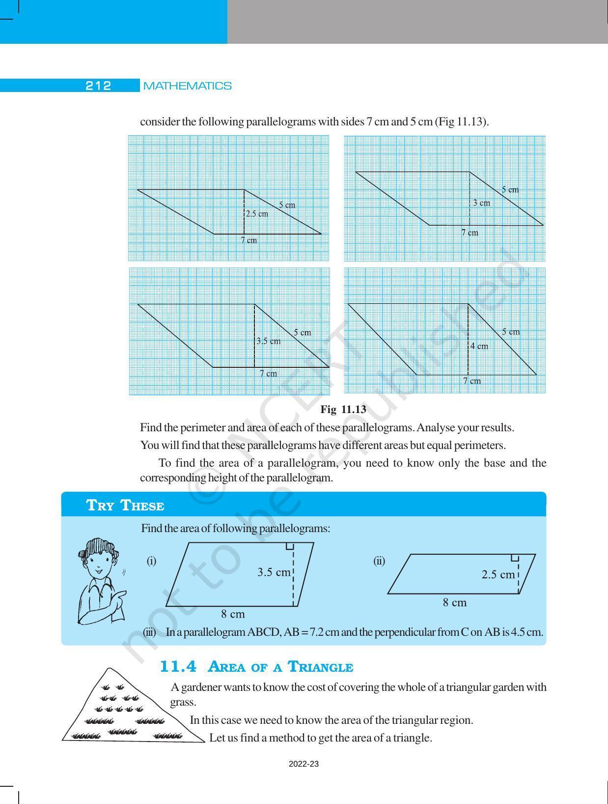 NCERT Book for Class 7 Maths: Chapter 11-Perimeter and Area - Page 8