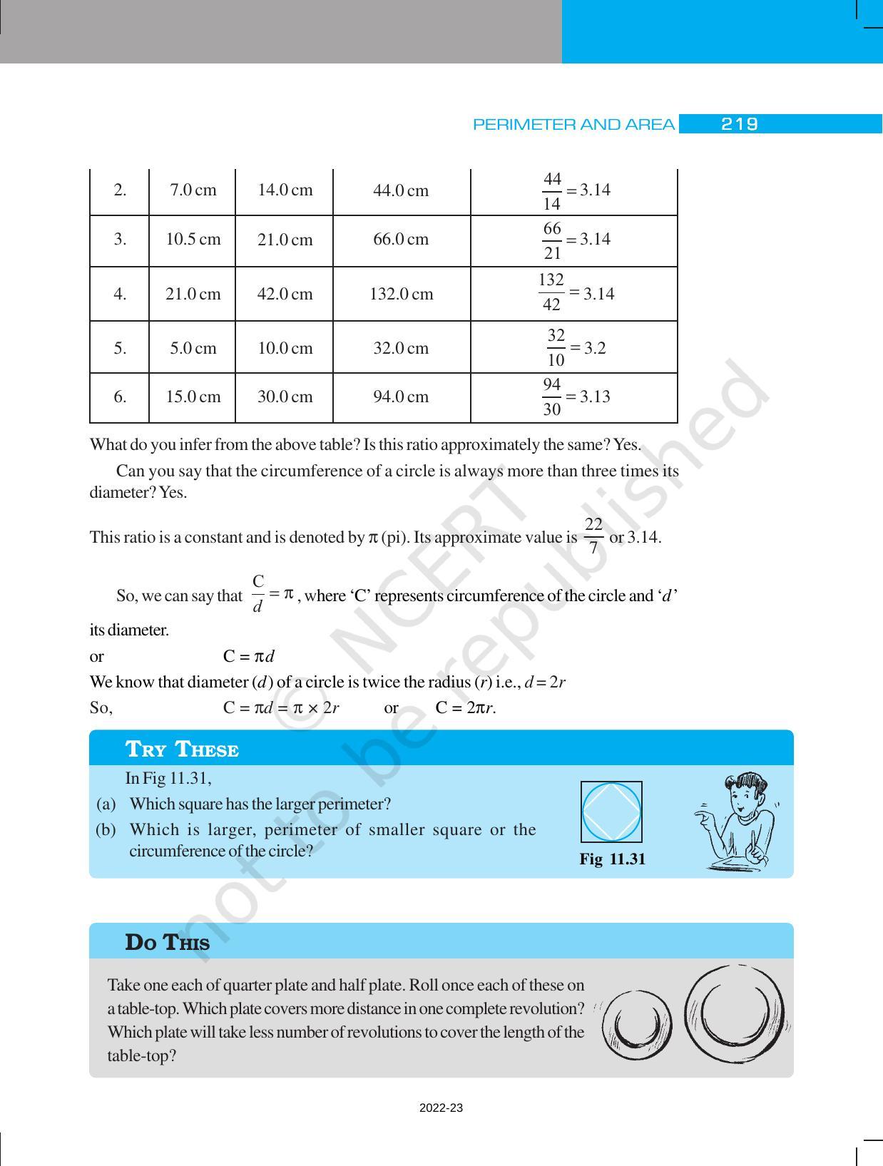 NCERT Book for Class 7 Maths: Chapter 11-Perimeter and Area - Page 15