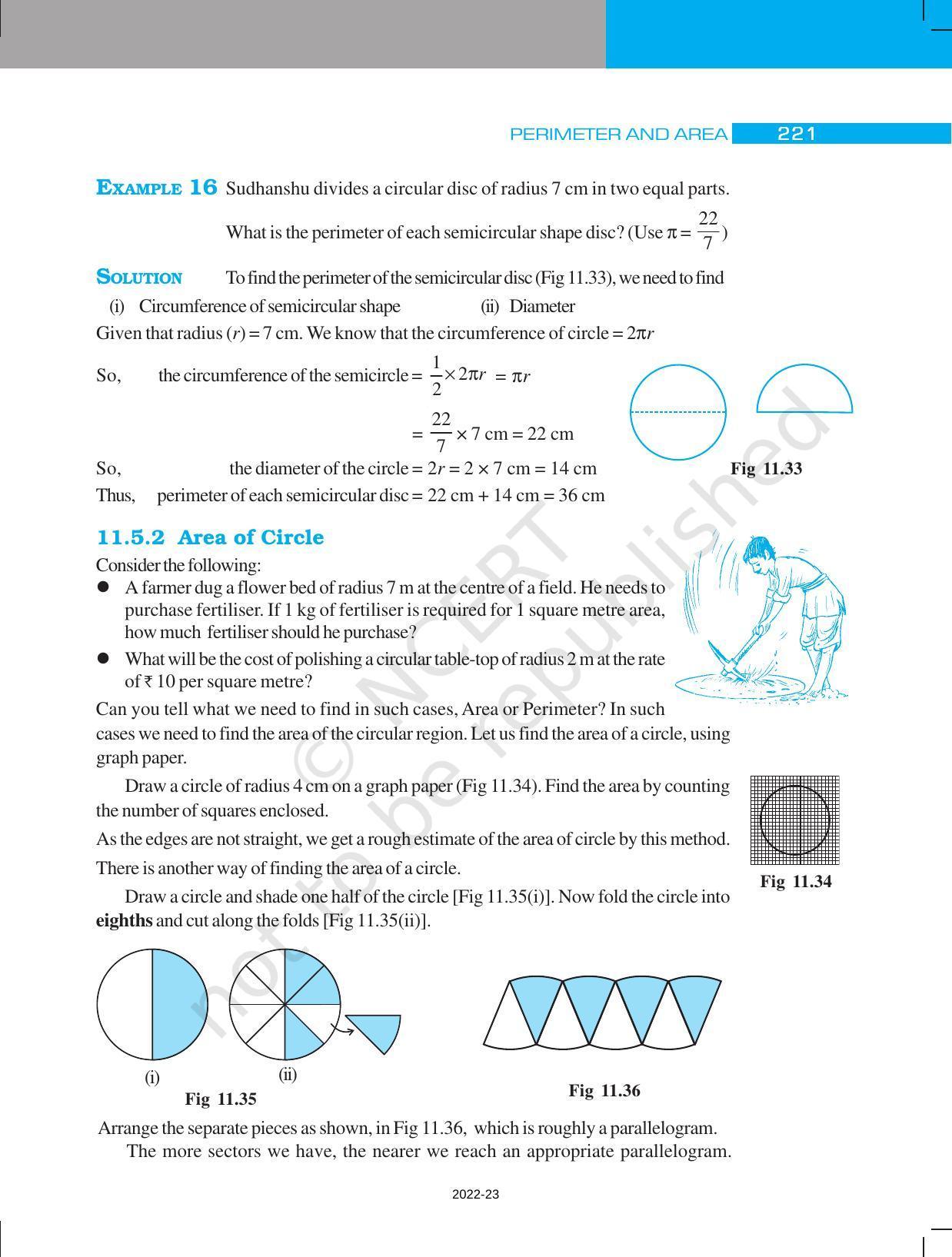 NCERT Book for Class 7 Maths: Chapter 11-Perimeter and Area - Page 17
