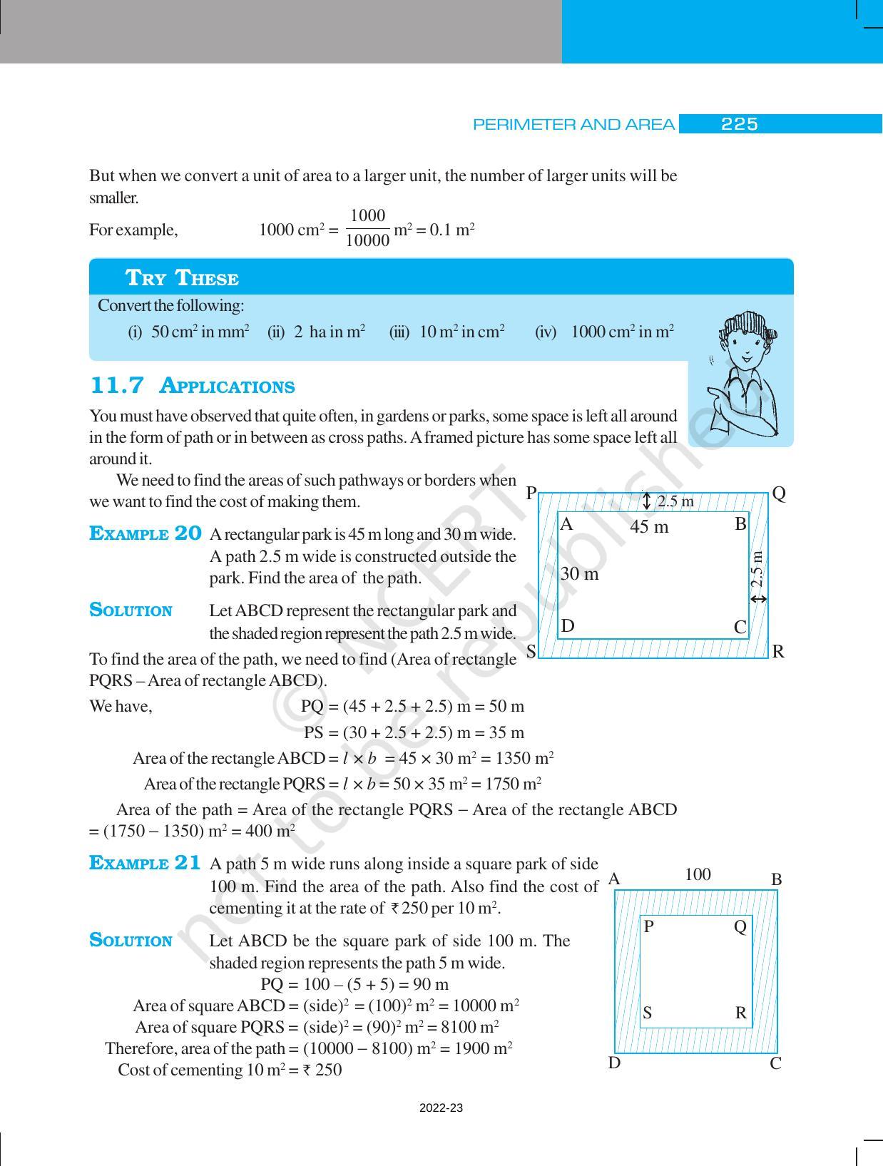 NCERT Book for Class 7 Maths: Chapter 11-Perimeter and Area - Page 21