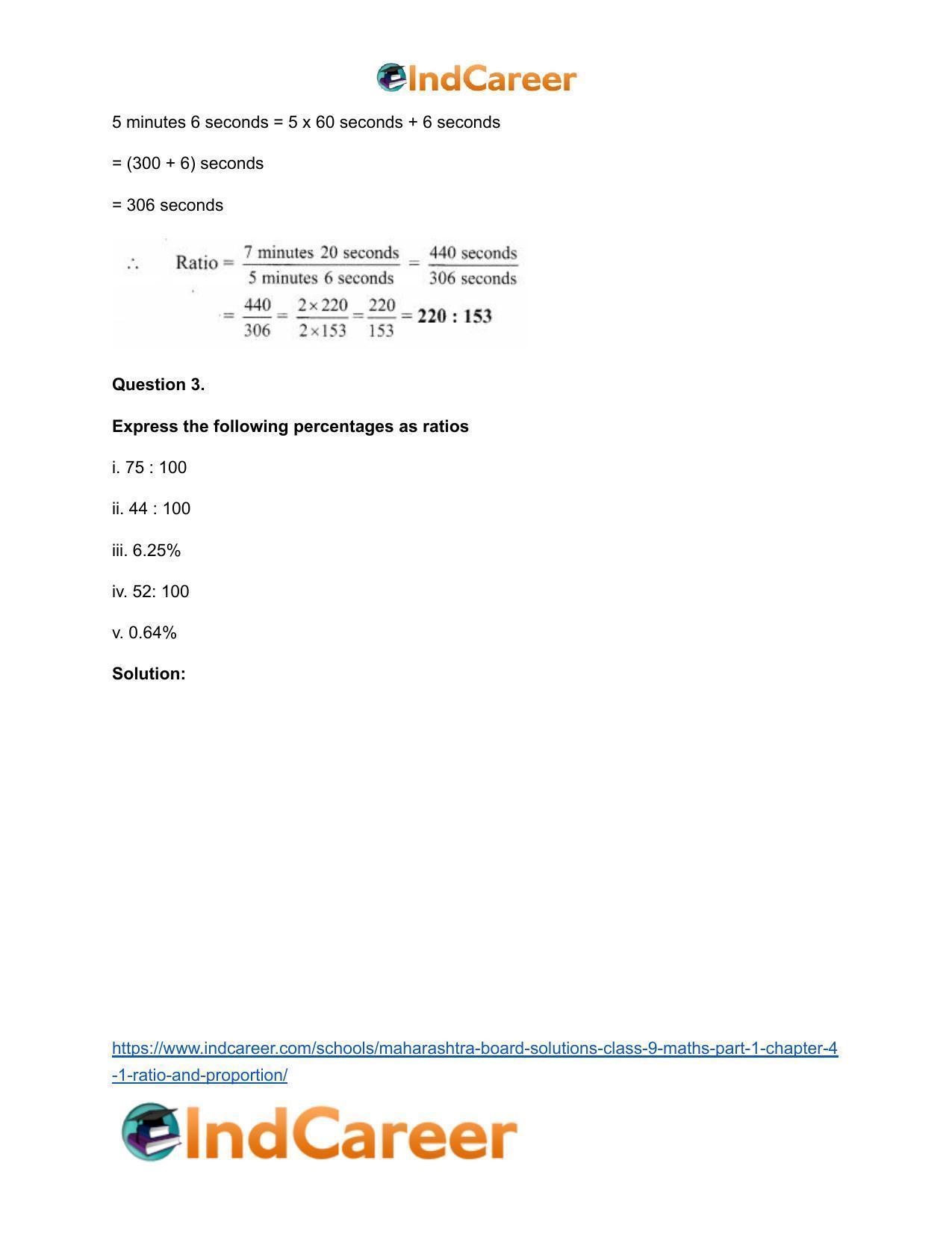 Maharashtra Board Solutions Class 9-Maths (Part 1): Chapter 4.1- Ratio and Proportion - Page 5