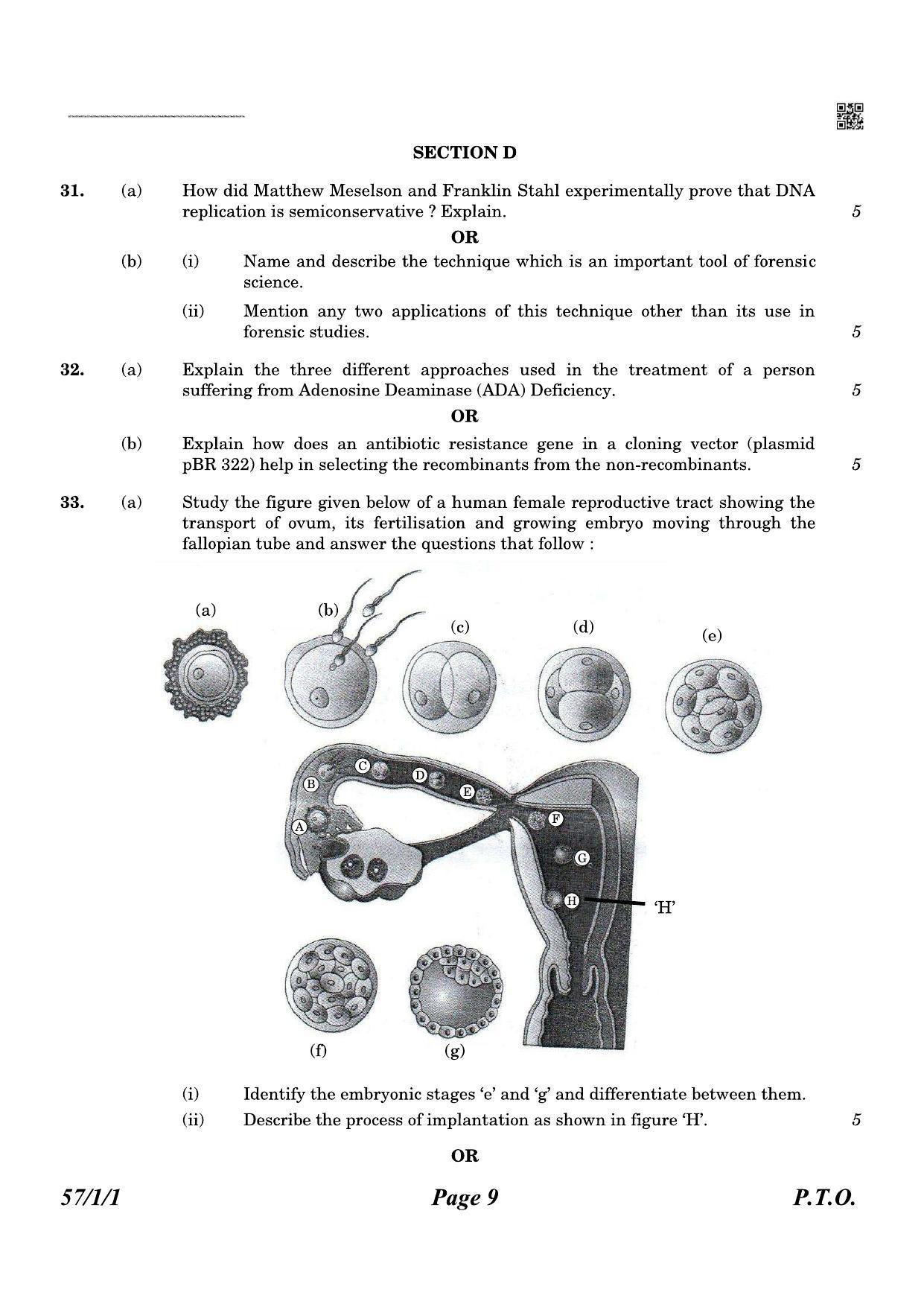 CBSE Class 12 QP_044_biology 2021 Compartment Question Paper - Page 9